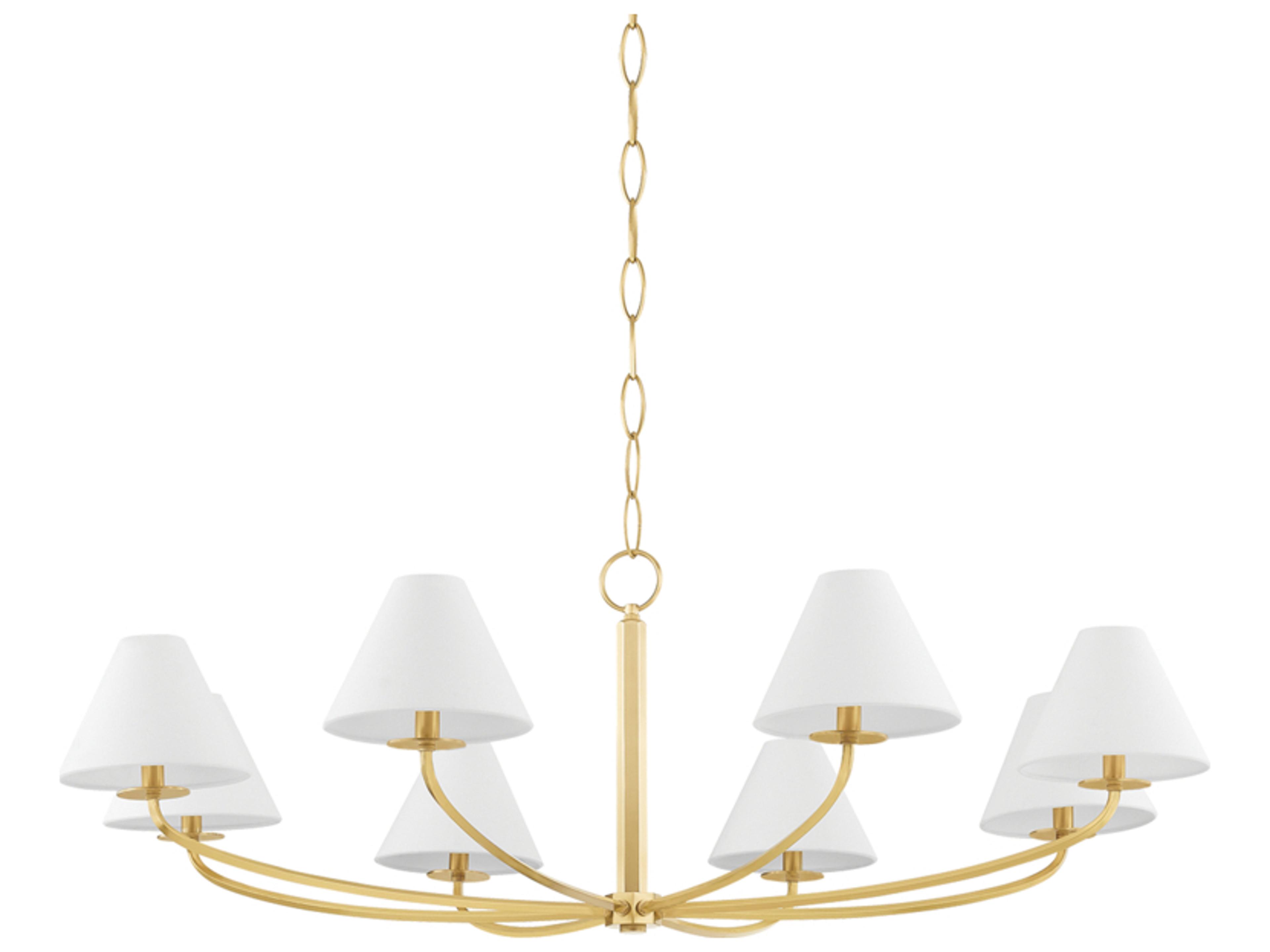 Stacey 8-Light Aged Brass Empire Chandelier