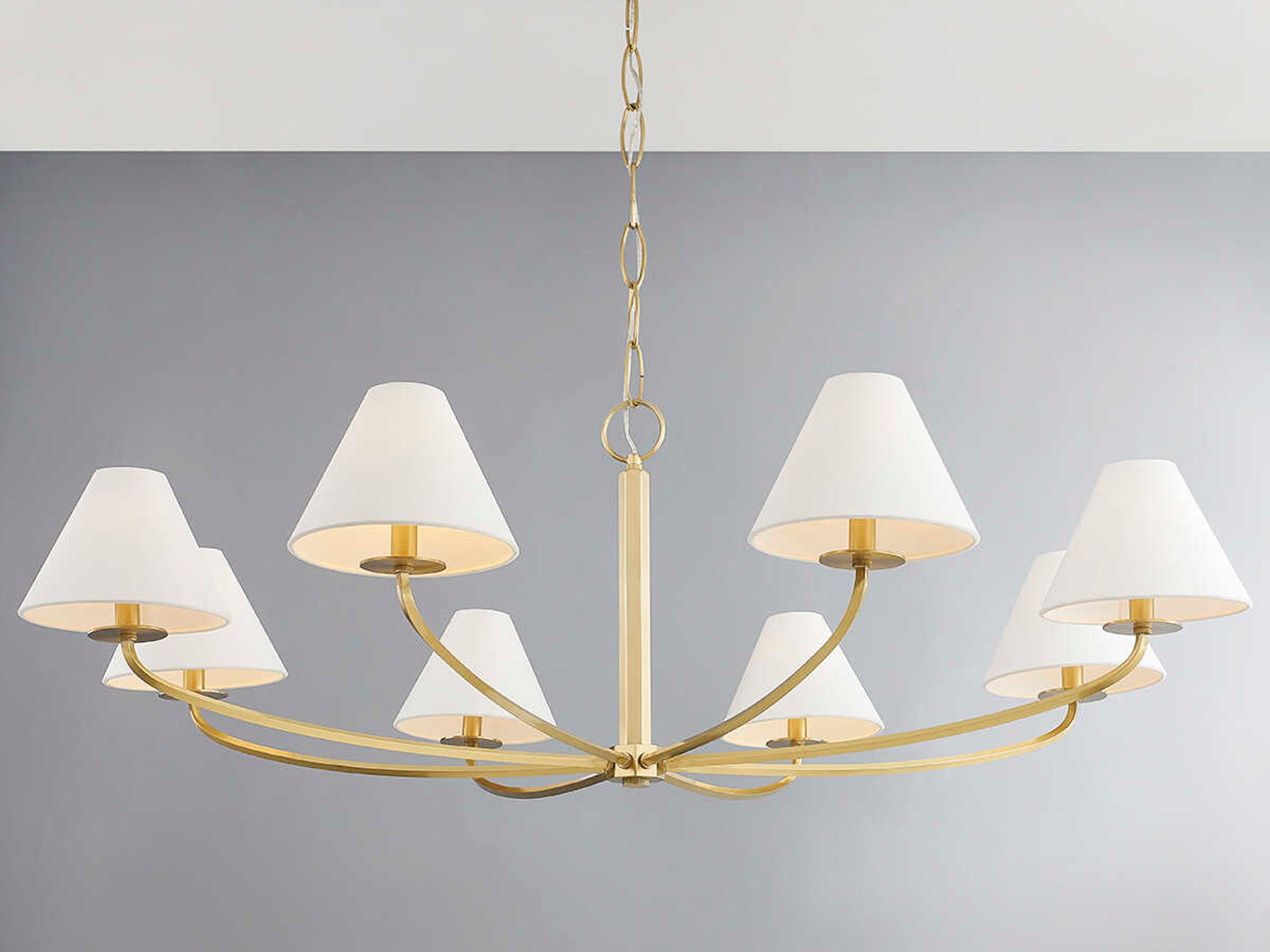 Hudson Valley Stacey 8-Light Aged Brass Empire Chandelier