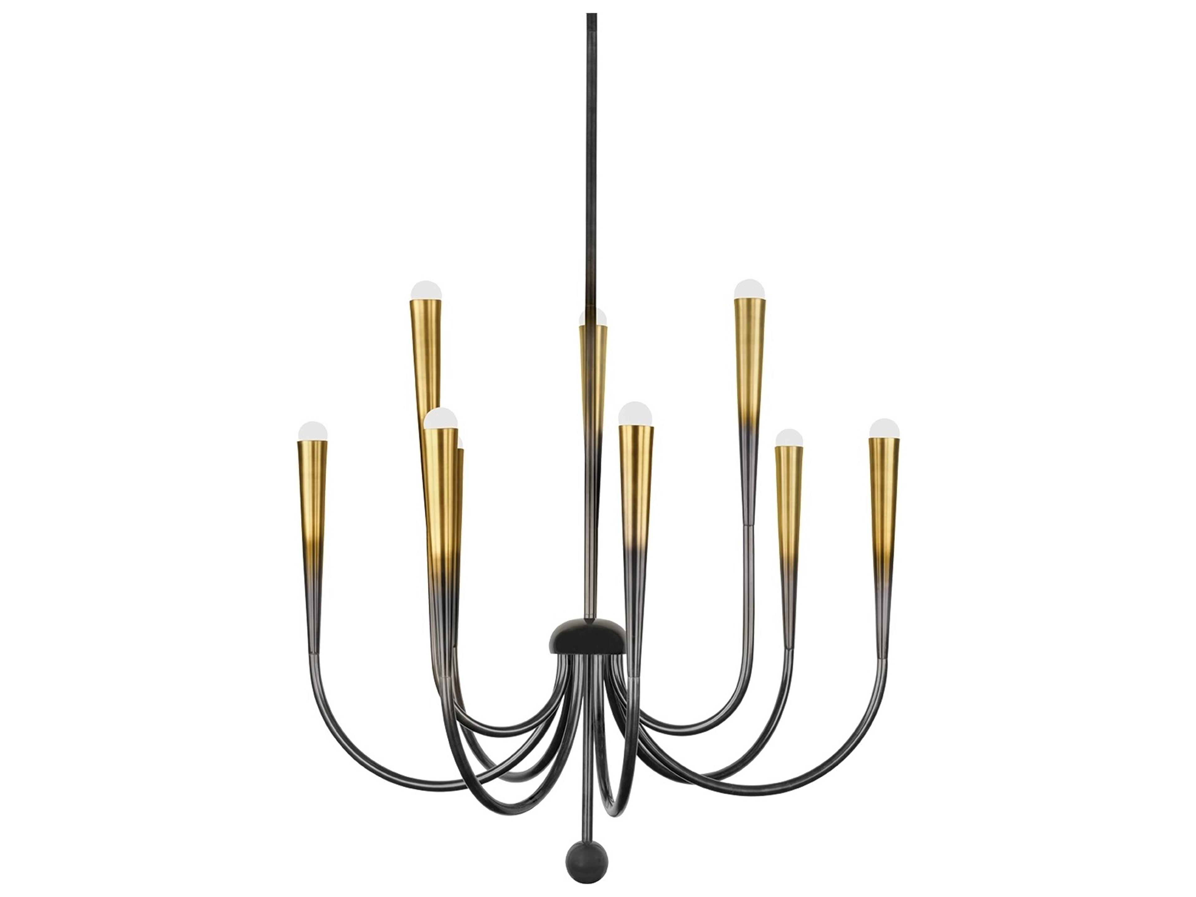 Adley 9-Light Gradient Brass Linear Chandelier