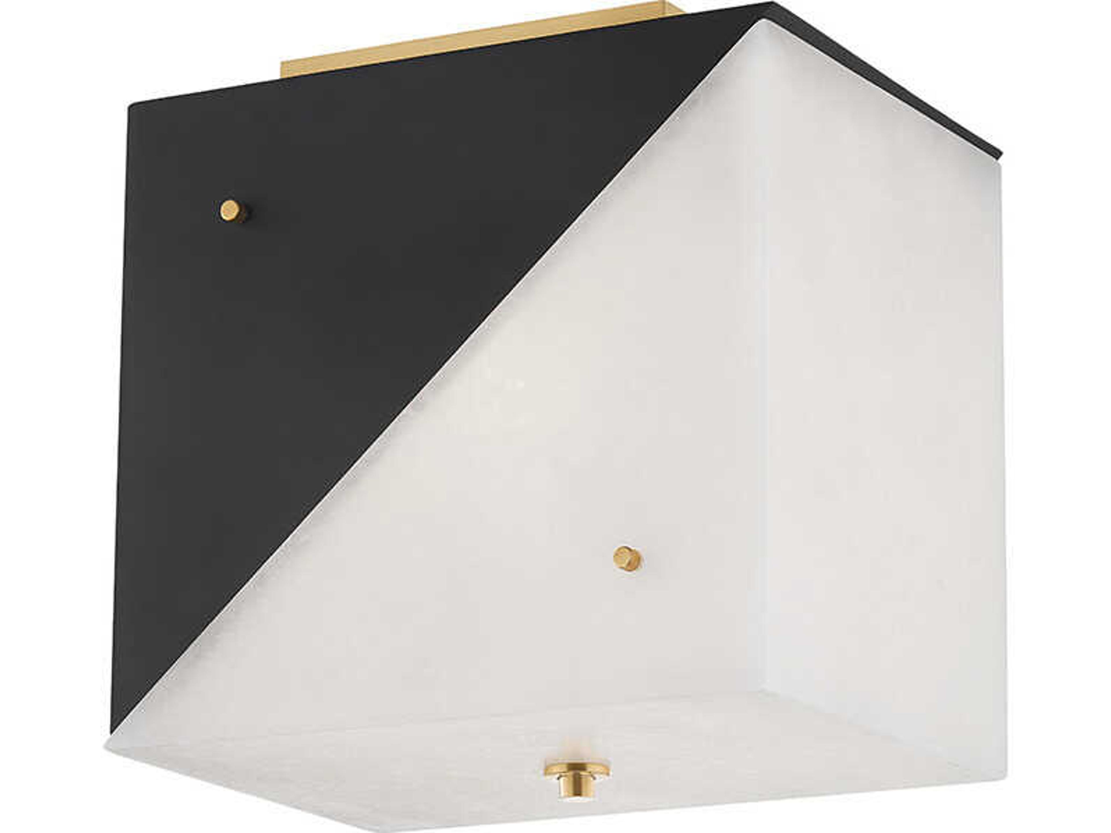 Ratio 3-Light Aged Brass Geometric Flush Mount