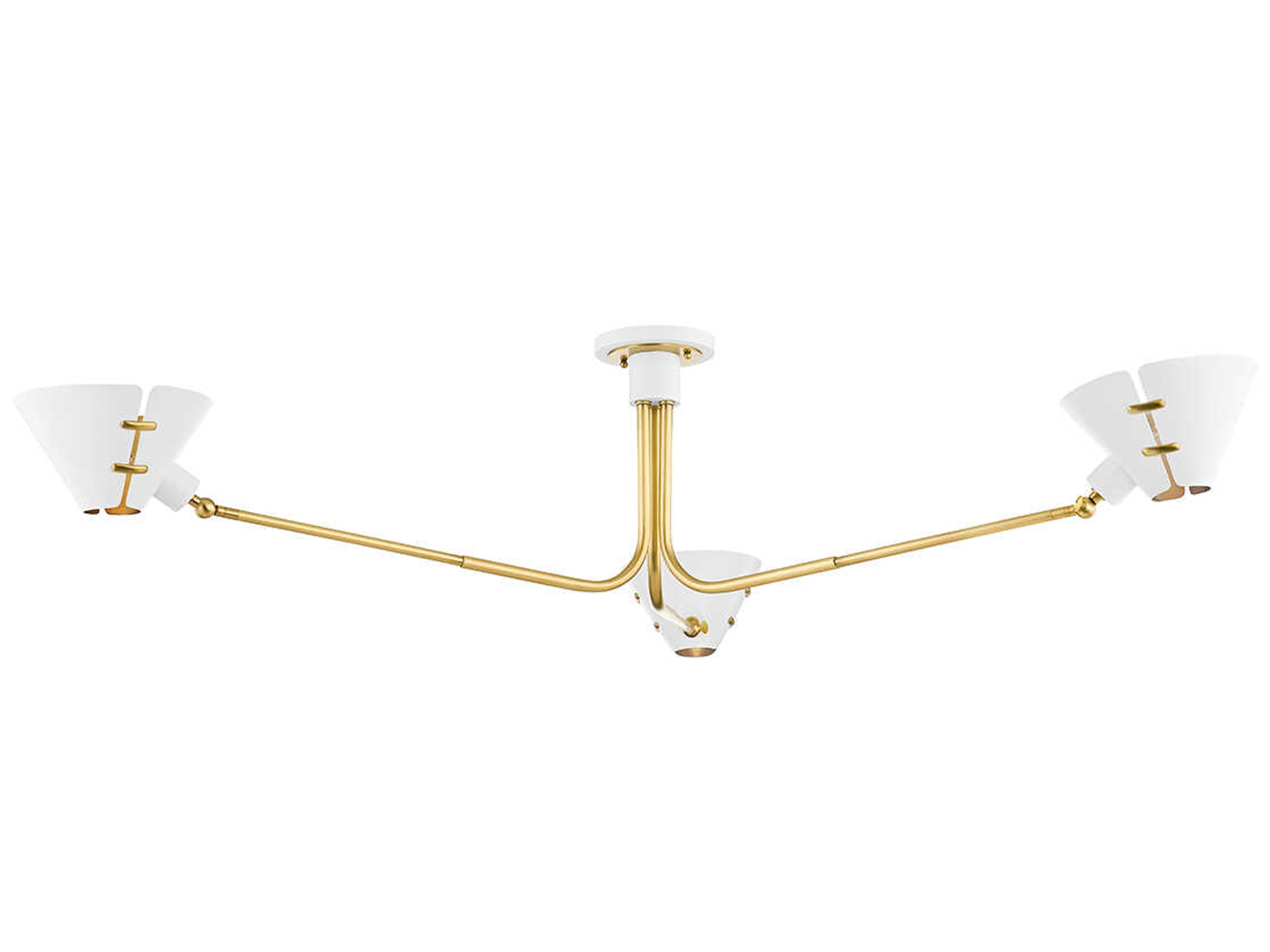 Hudson Valley Split 3-Light Aged Brass Soft White Semi Flush Mount