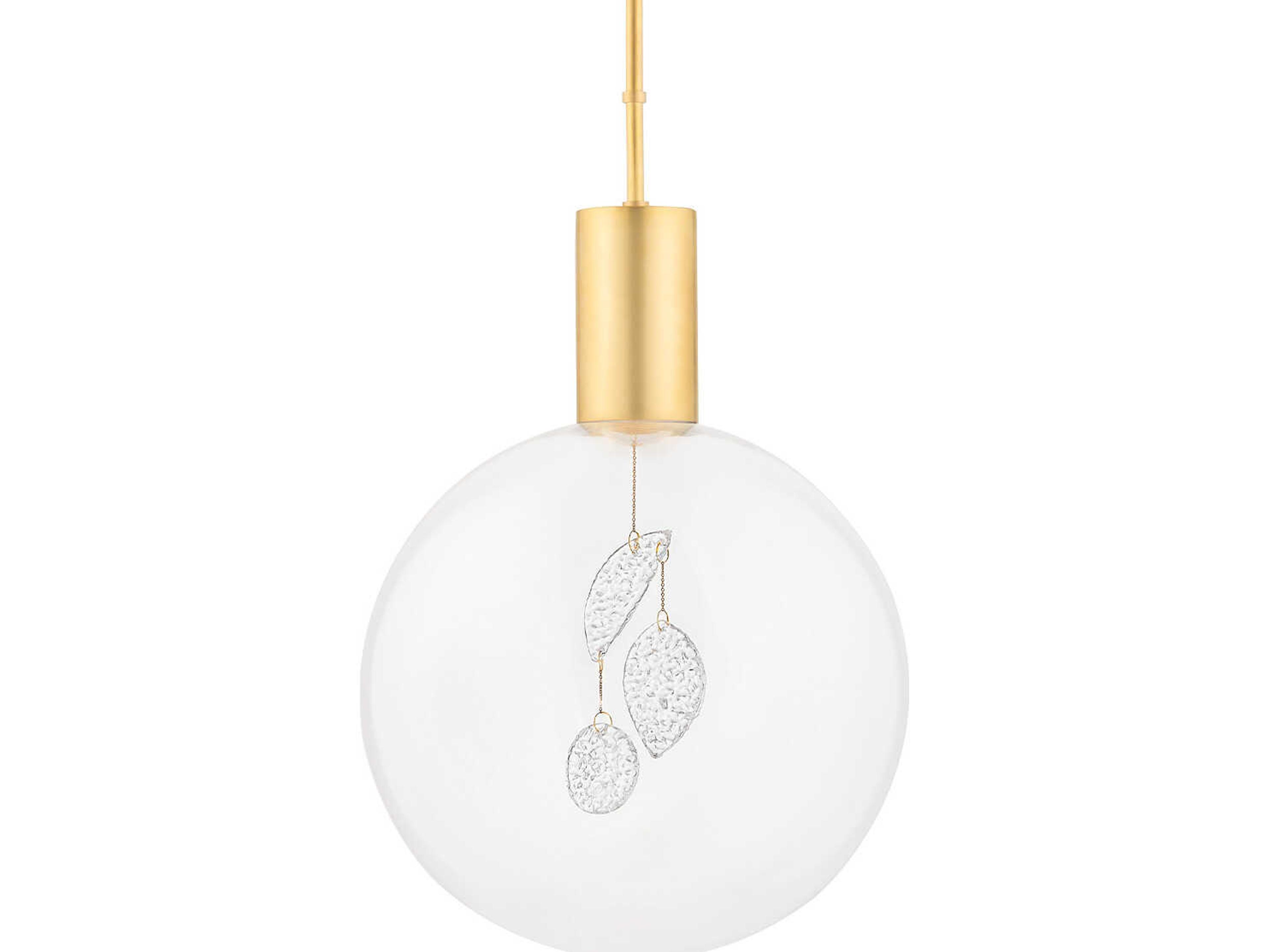 Gio 1-Light Aged Brass Globe Pendant