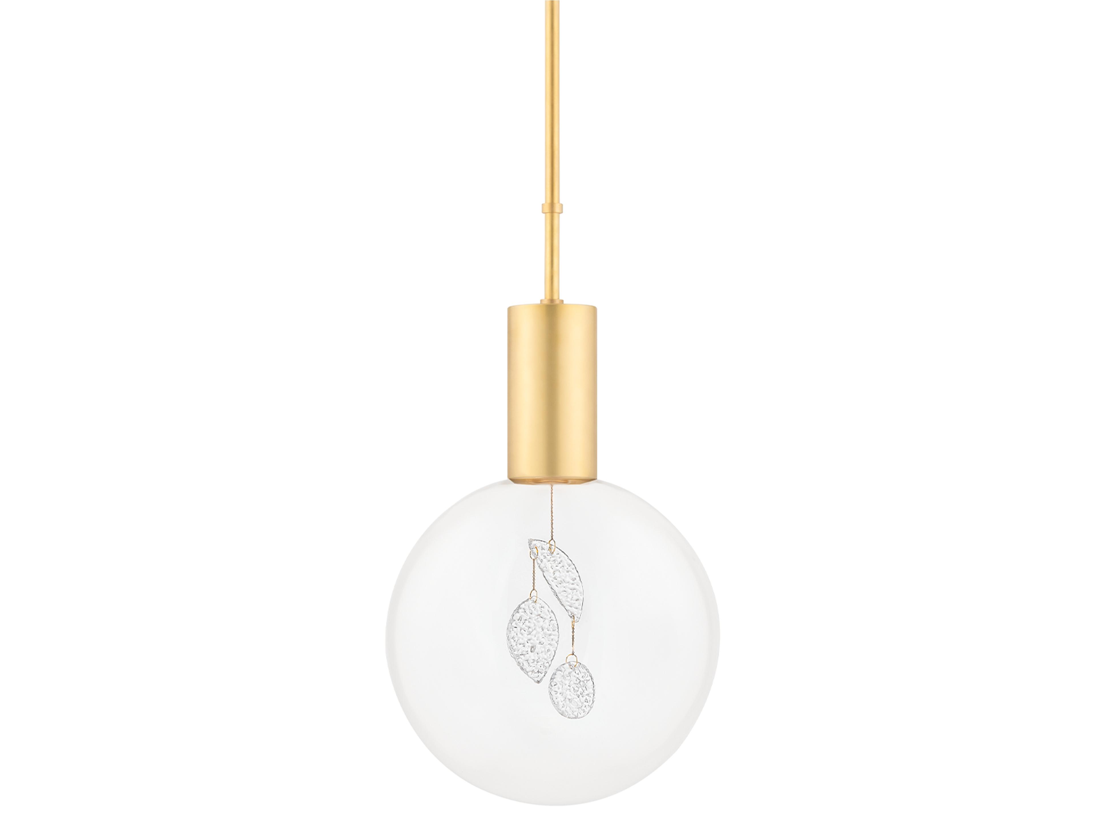 Gio 1-Light Aged Brass Globe Mini Pendant
