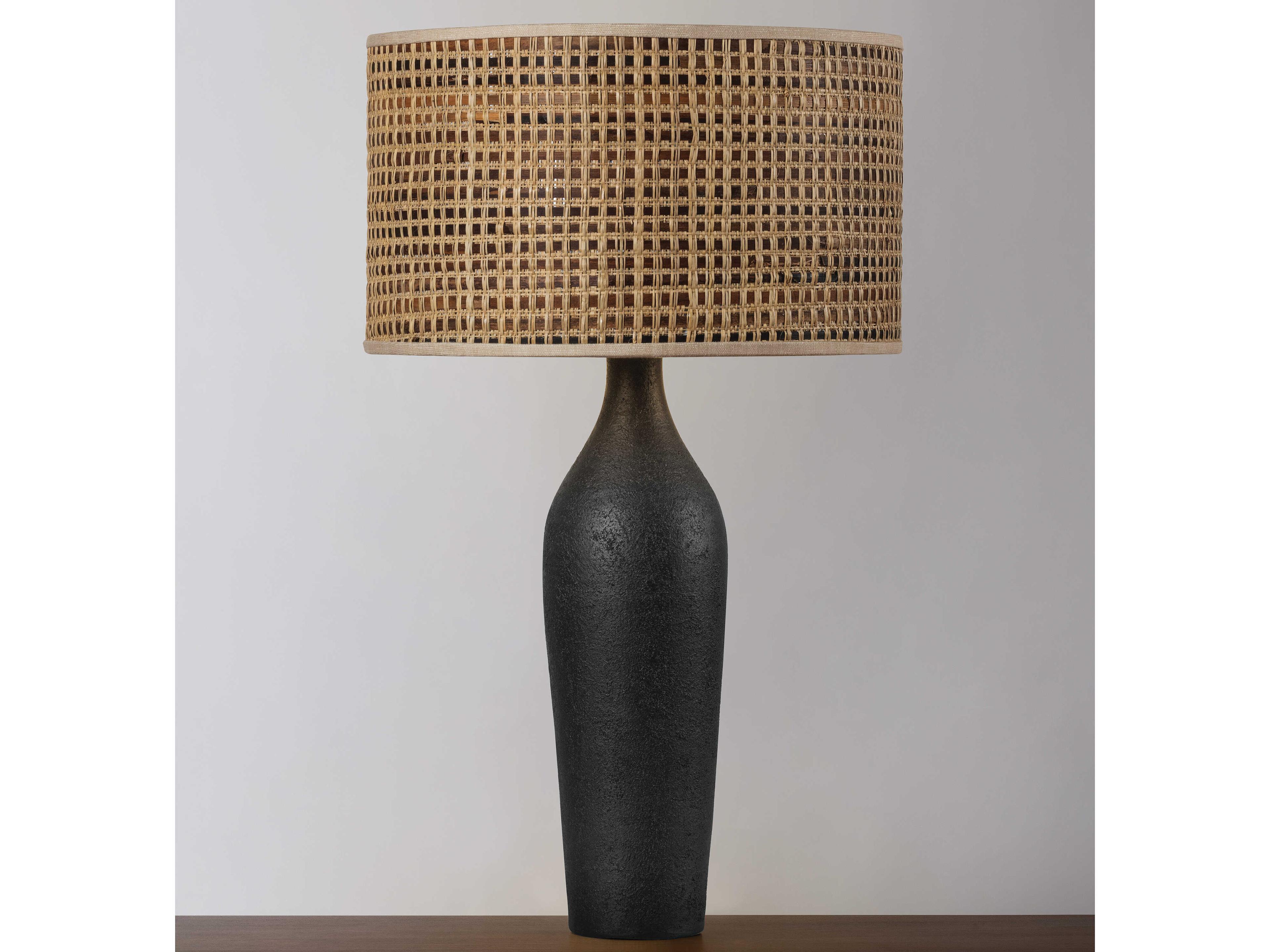 Hudson Valley Wingdale Aged Brass Ceramic Black Ash Buffet Lamp