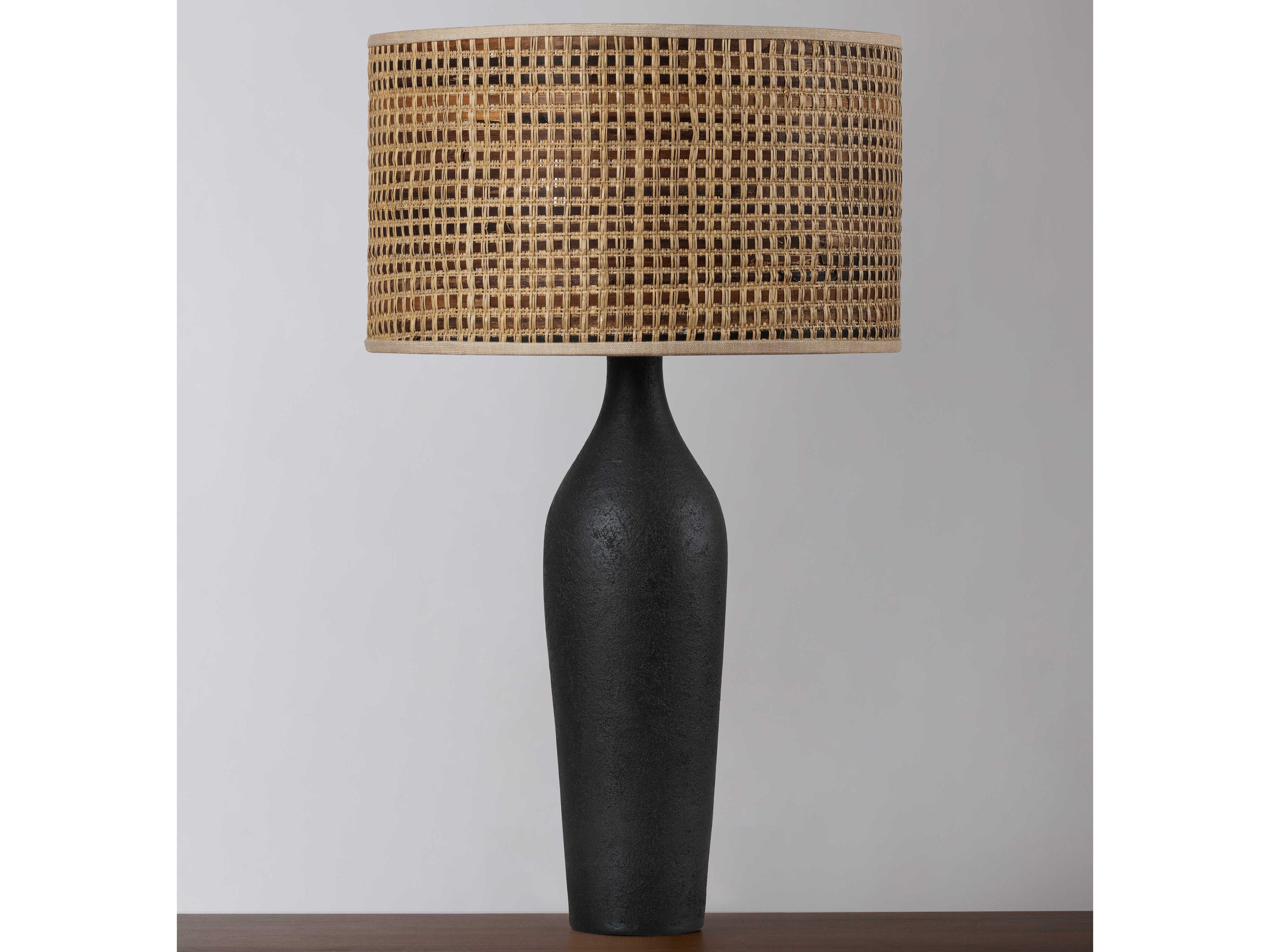 Hudson Valley Wingdale Aged Brass Ceramic Black Ash Buffet Lamp