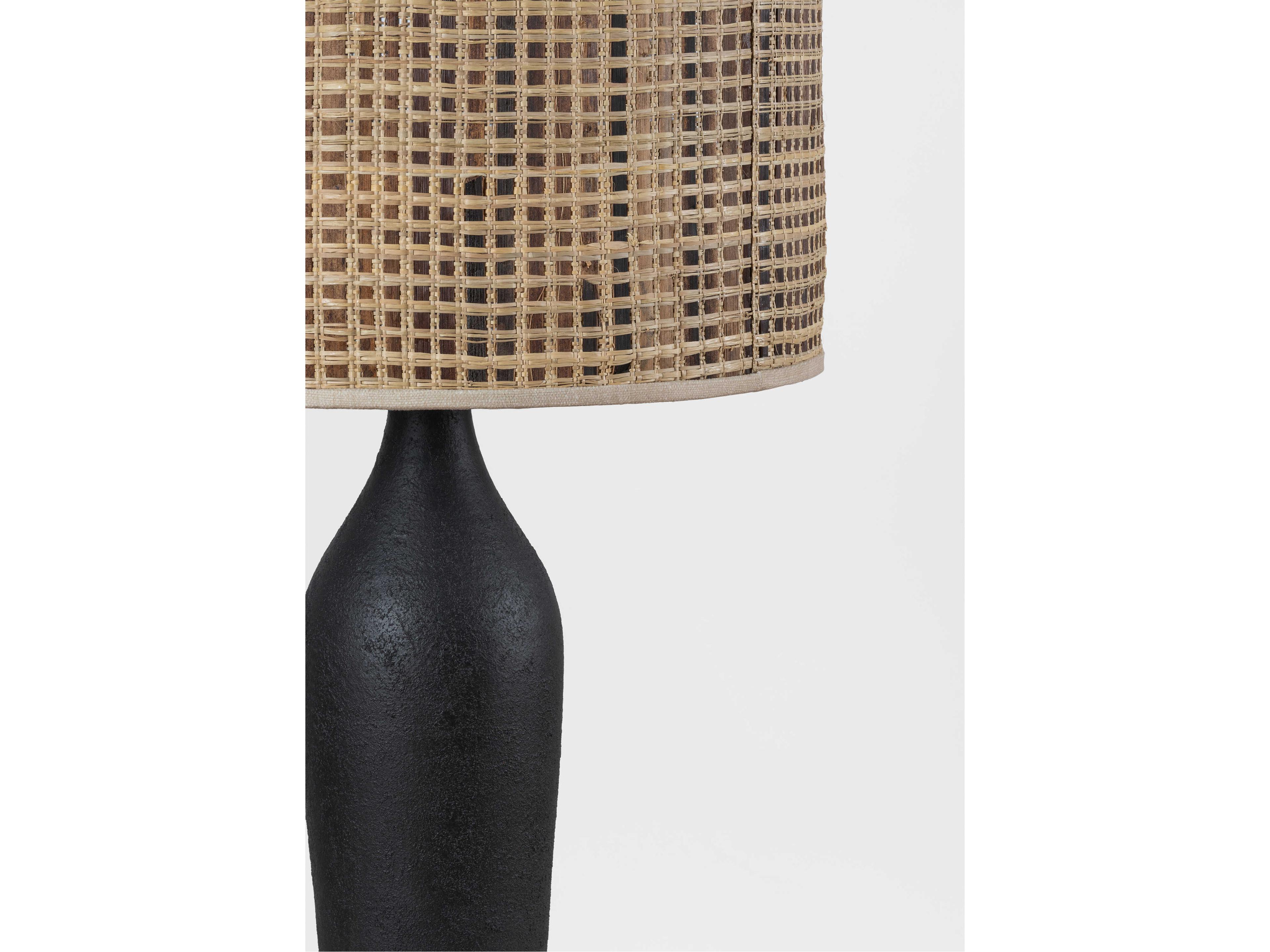 Hudson Valley Wingdale Aged Brass Ceramic Black Ash Buffet Lamp