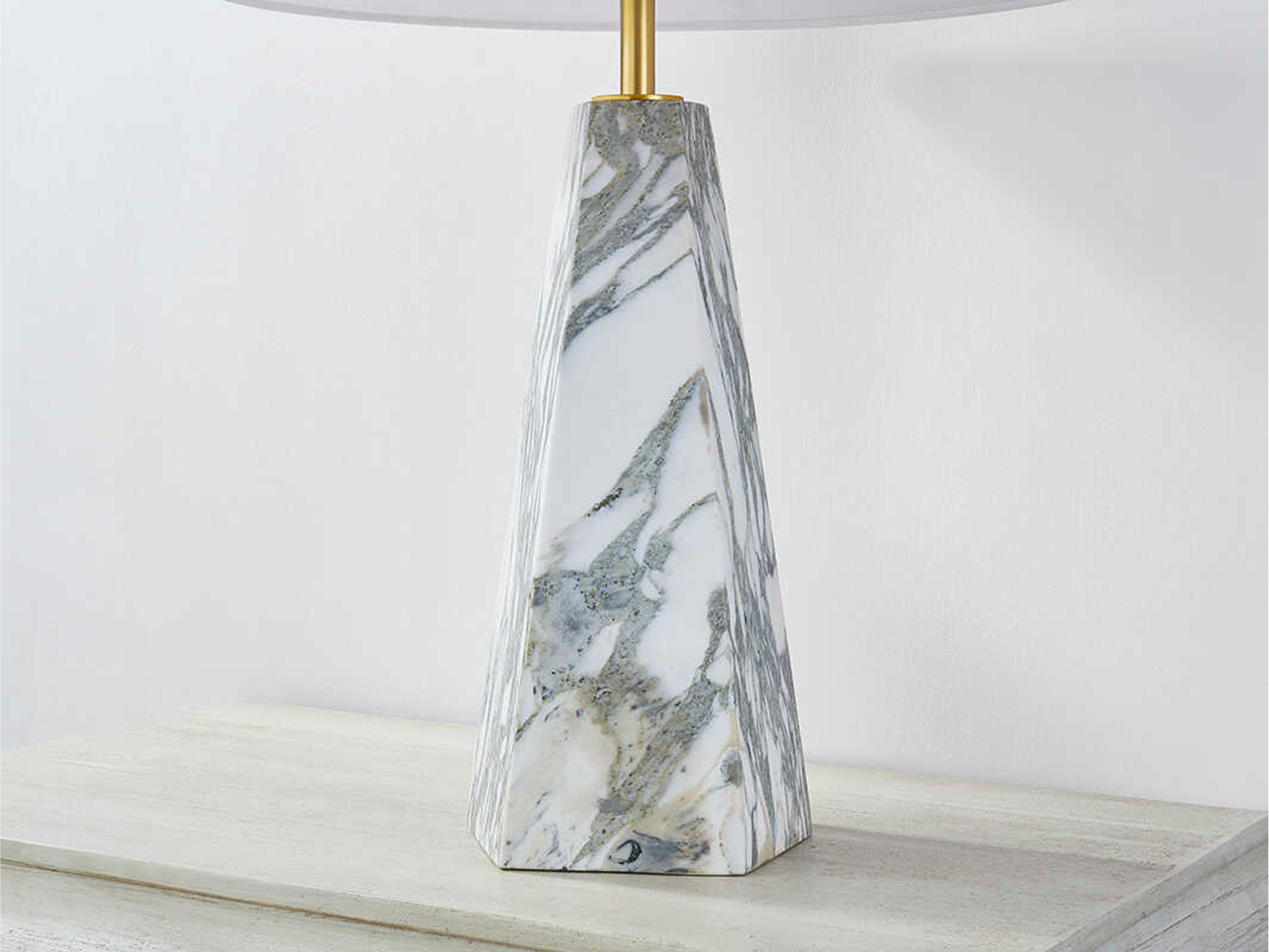 Hudson Valley Benicia Aged Brass White Linen Buffet Lamp