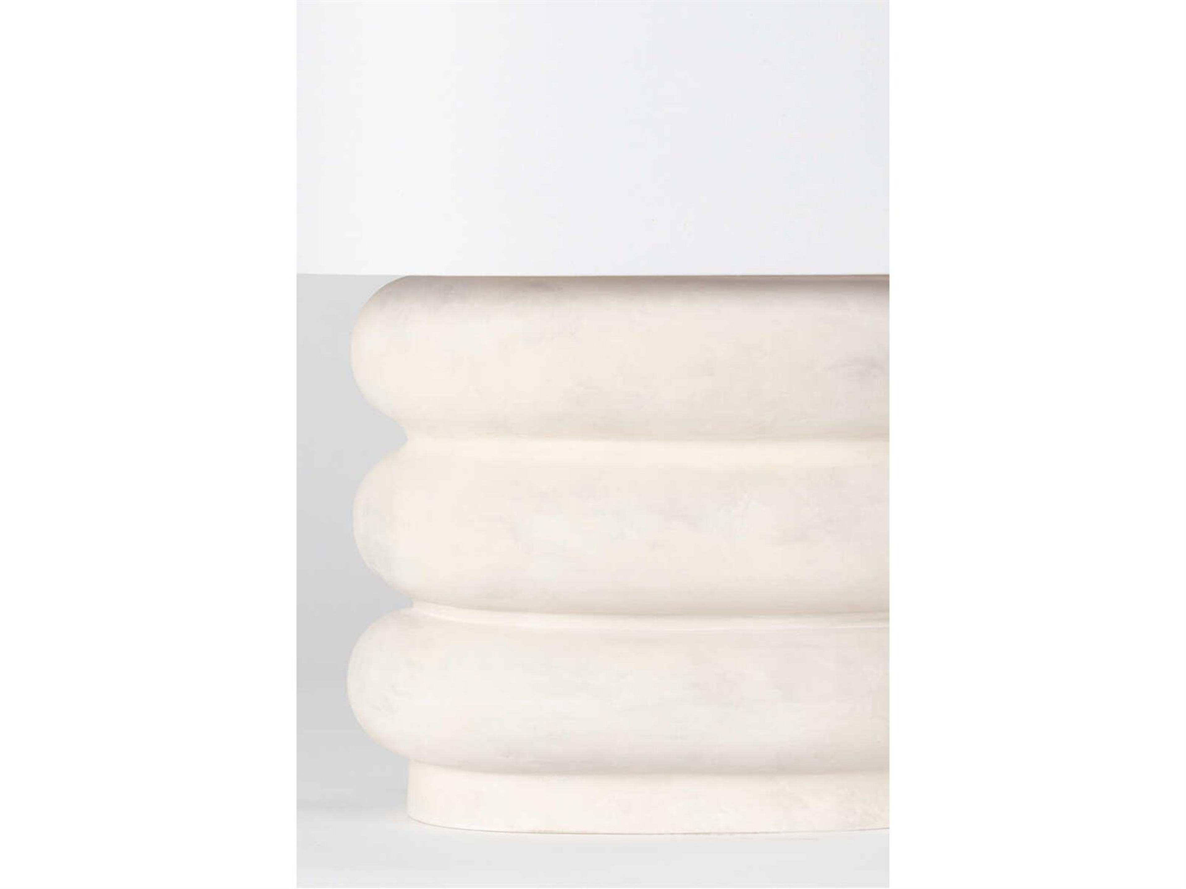 Hudson Valley Ewing Aged Brass Weathered Ivory Ceramic White Linen Buffet Lamp