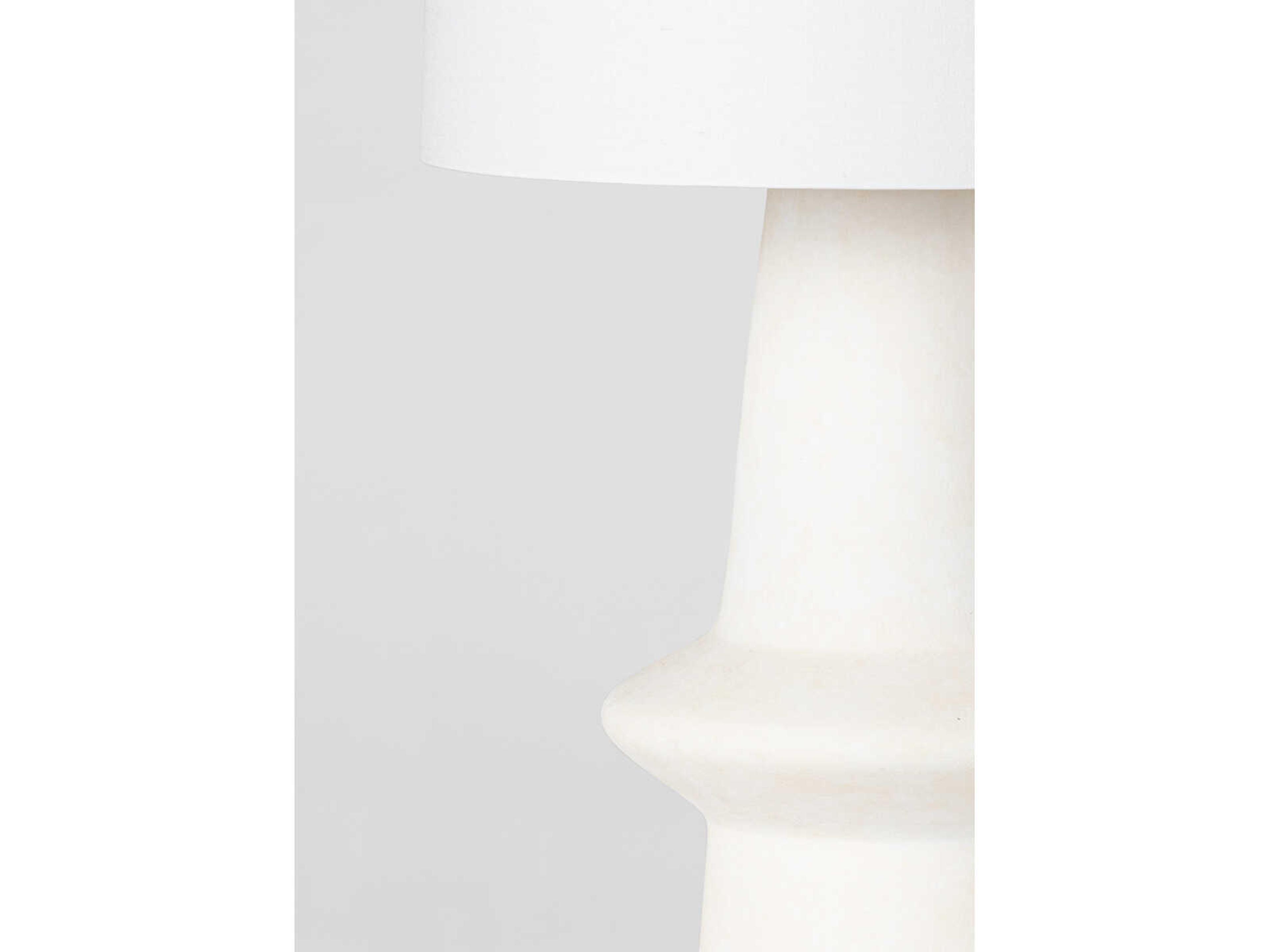 Hudson Valley Ramapo Aged Brass Pale Flax Ceramic White Linen Buffet Lamp