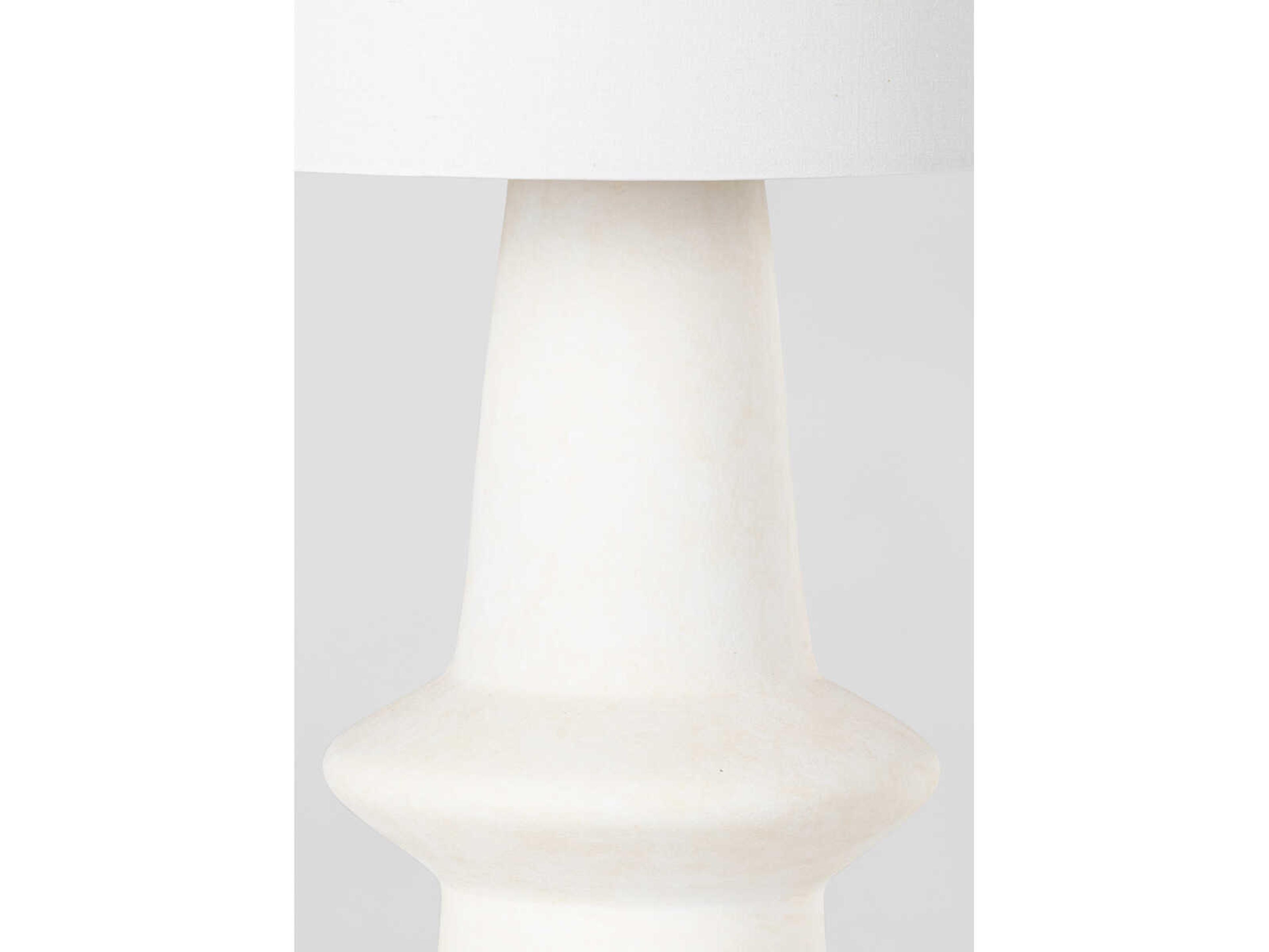 Hudson Valley Ramapo Aged Brass Pale Flax Ceramic White Linen Buffet Lamp