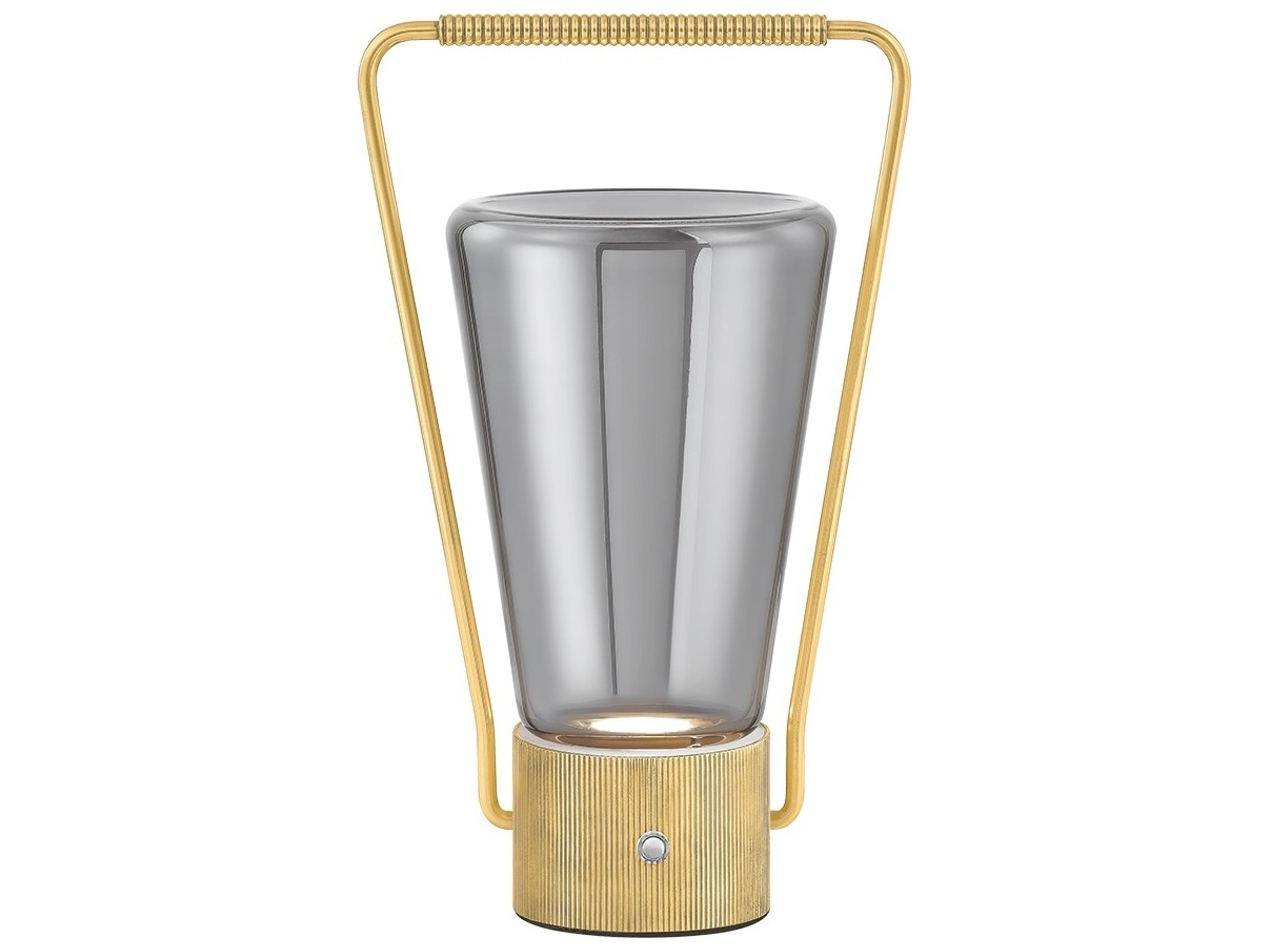 Booker Aged Brass Smoke Glass Table Lamp