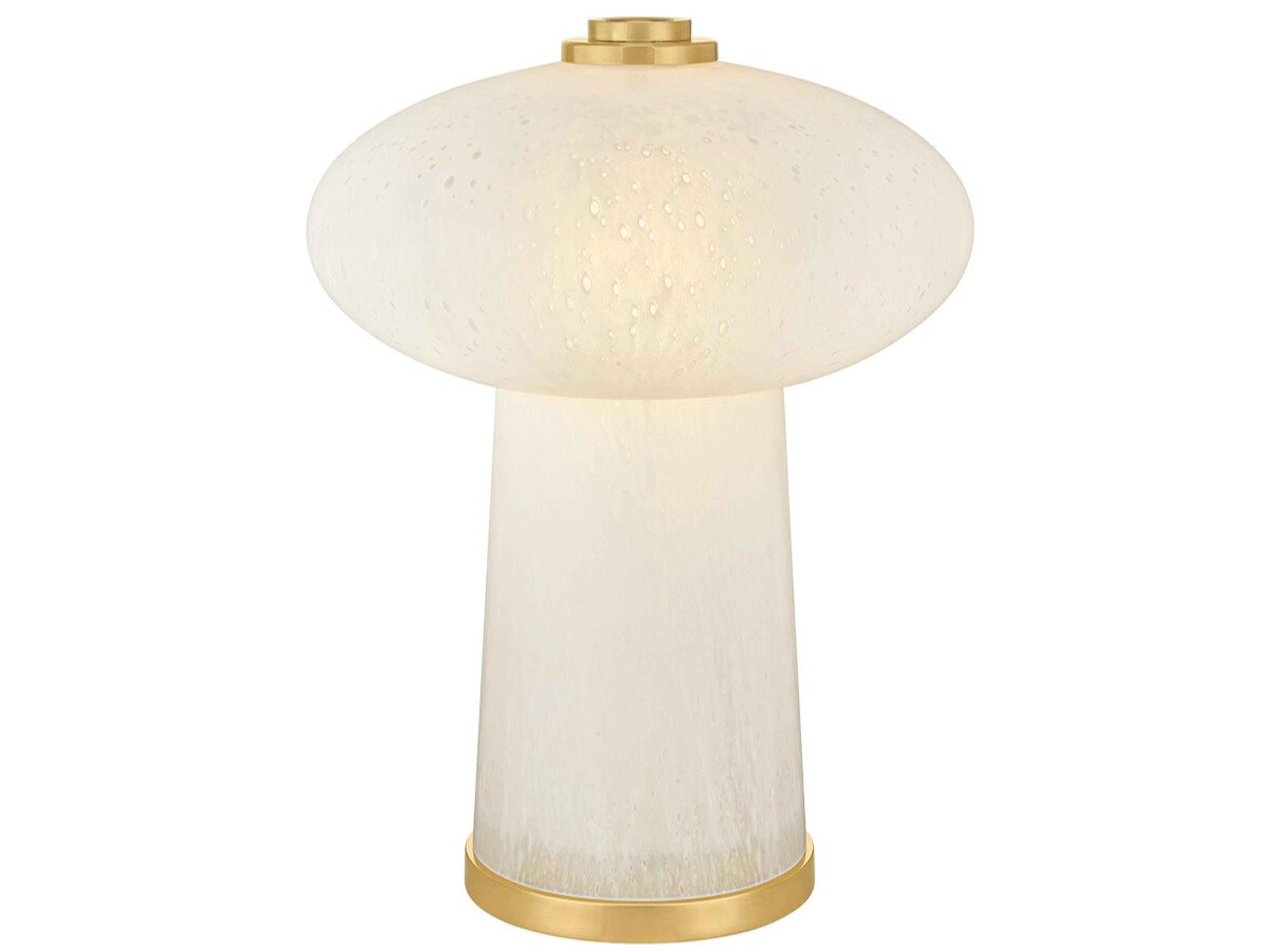 Hudson Valley Fords Aged Brass Seeded Cloud Glass Table Lamp