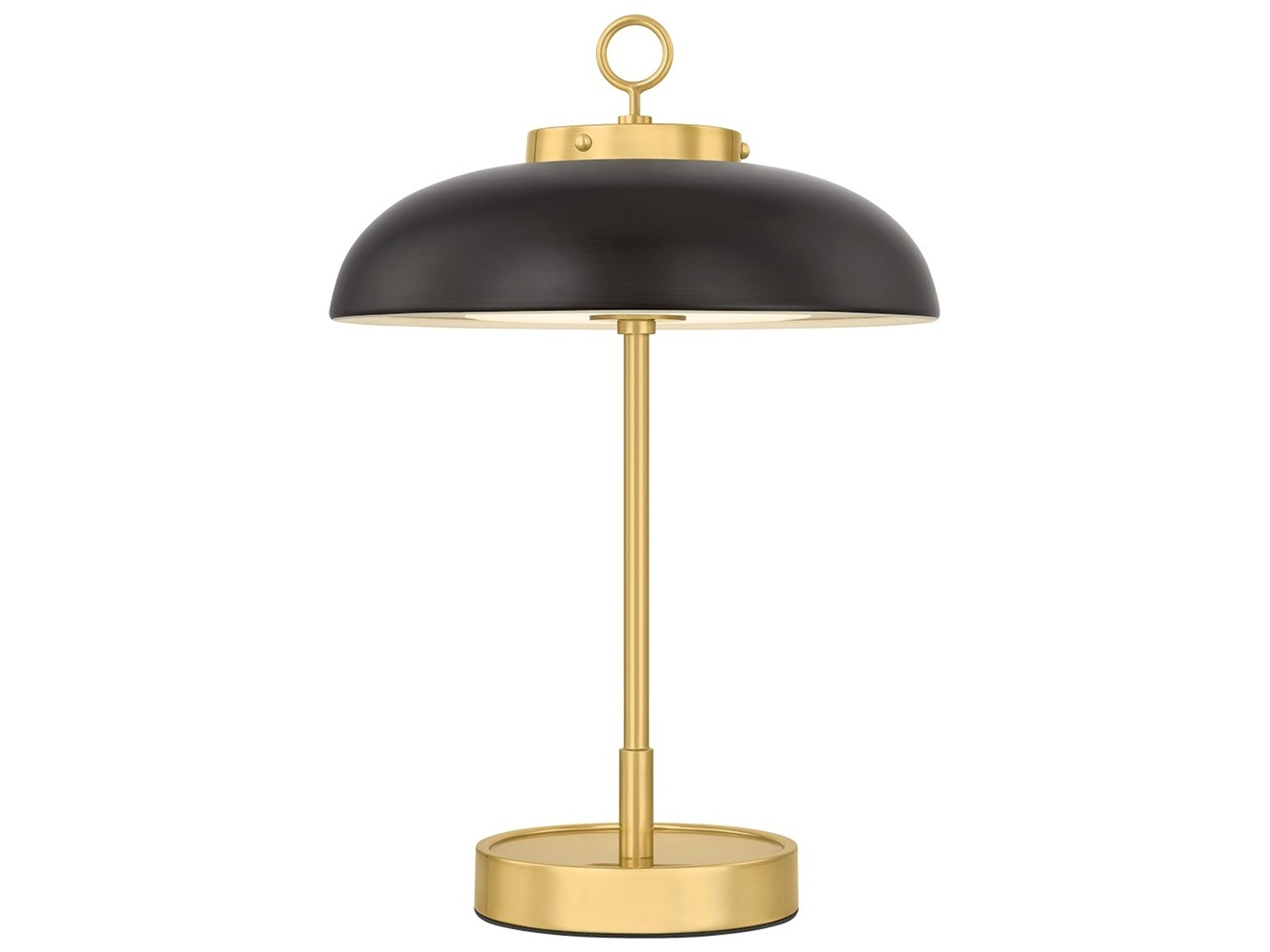 Hudson Valley Hector Aged Brass Distressed Bronze White Acrylic Table Lamp