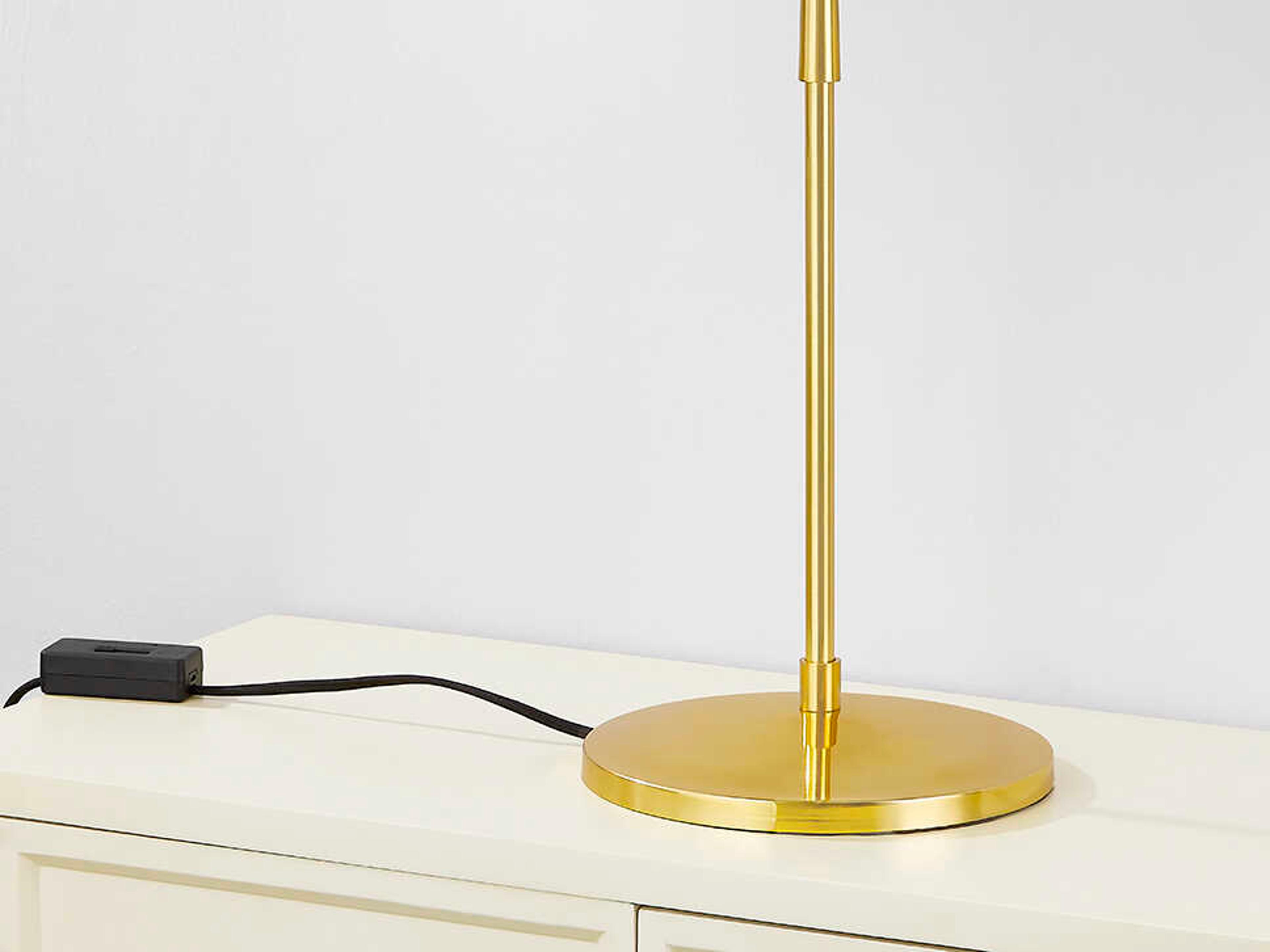 Hudson Valley Westport Aged Brass Soft Black Opal Matte Glass Table Lamp