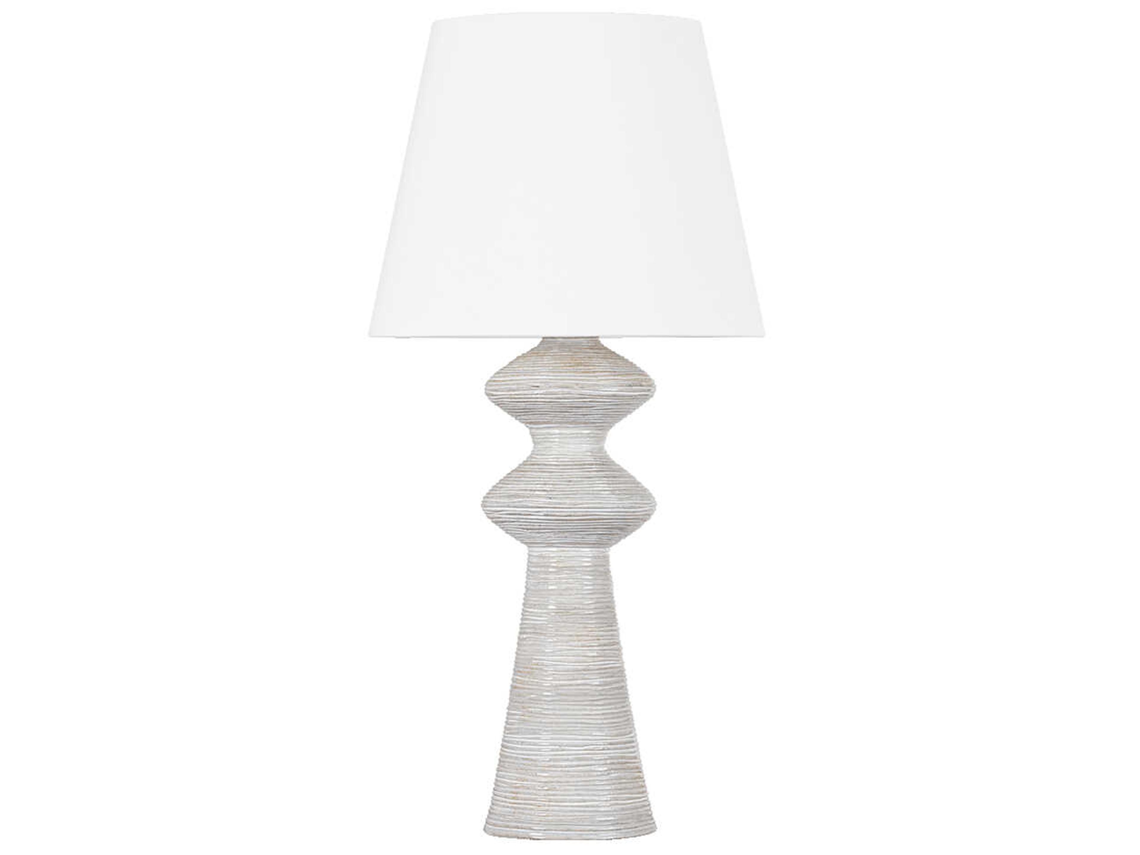 Steinway Aged Brass Ceramic Snowbank White Linen Gray Buffet Lamp