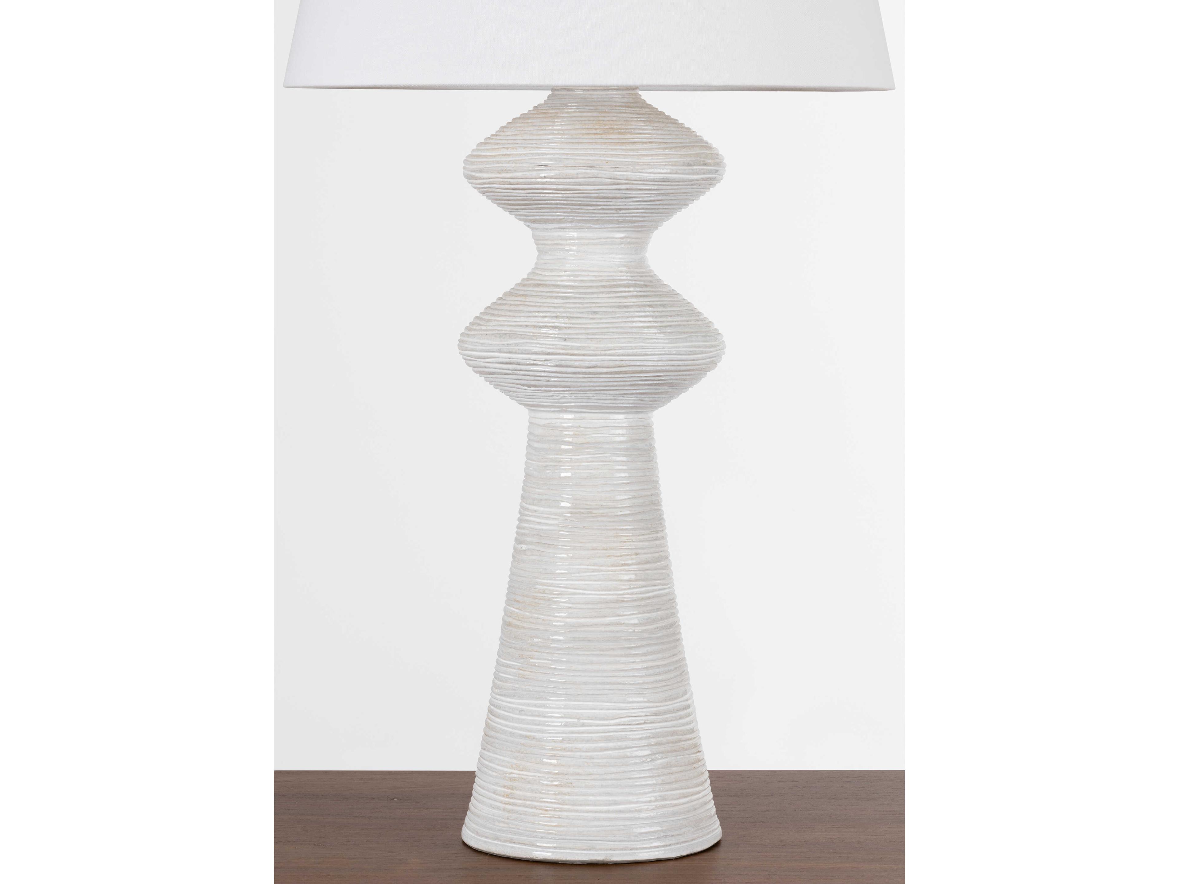 Hudson Valley Steinway Aged Brass Ceramic Snowbank White Linen Gray Buffet Lamp