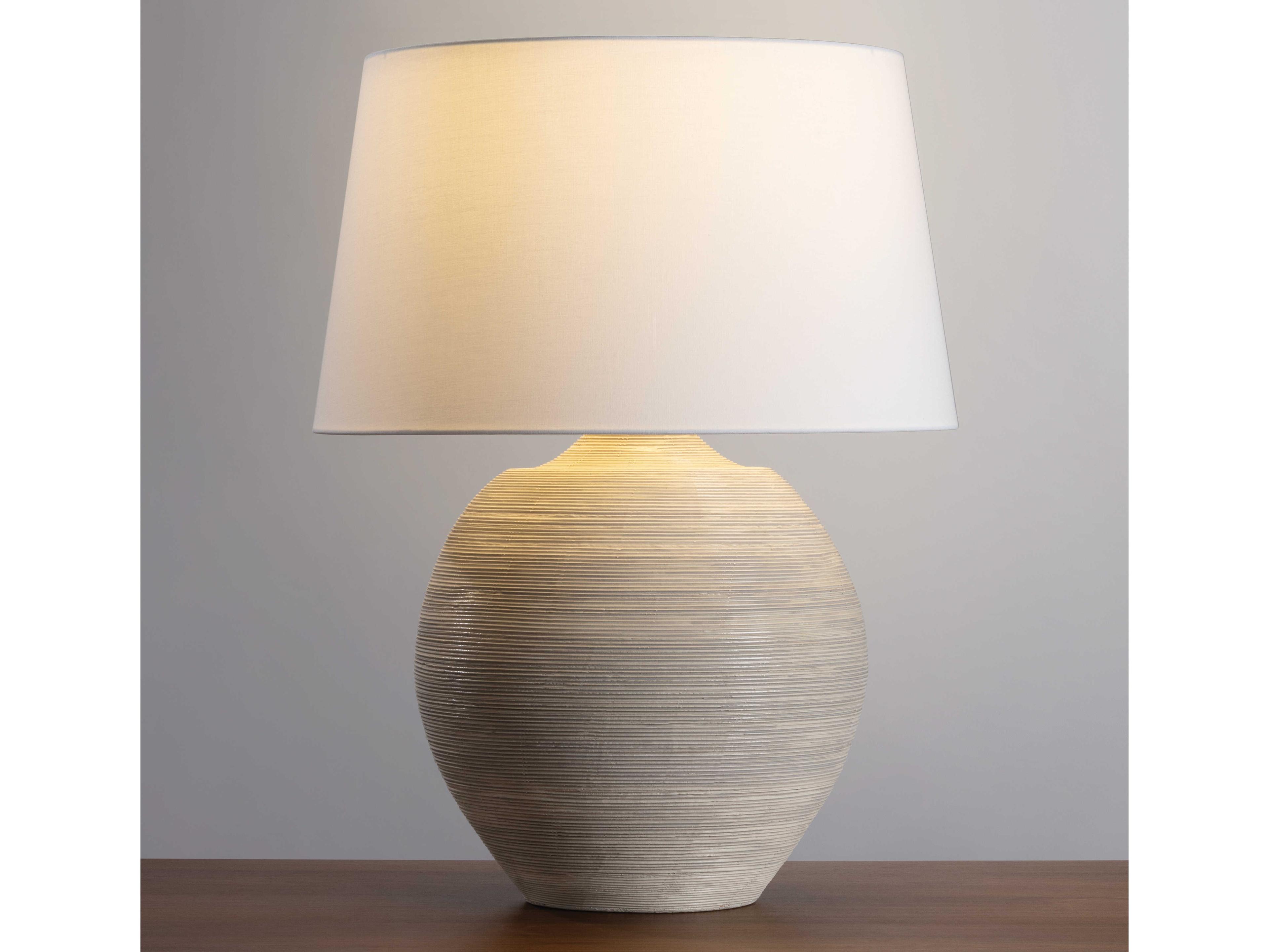 Hudson Valley Kitchawan Aged Brass Ceramic Artisan Cream White Linen Brown Buffet Lamp