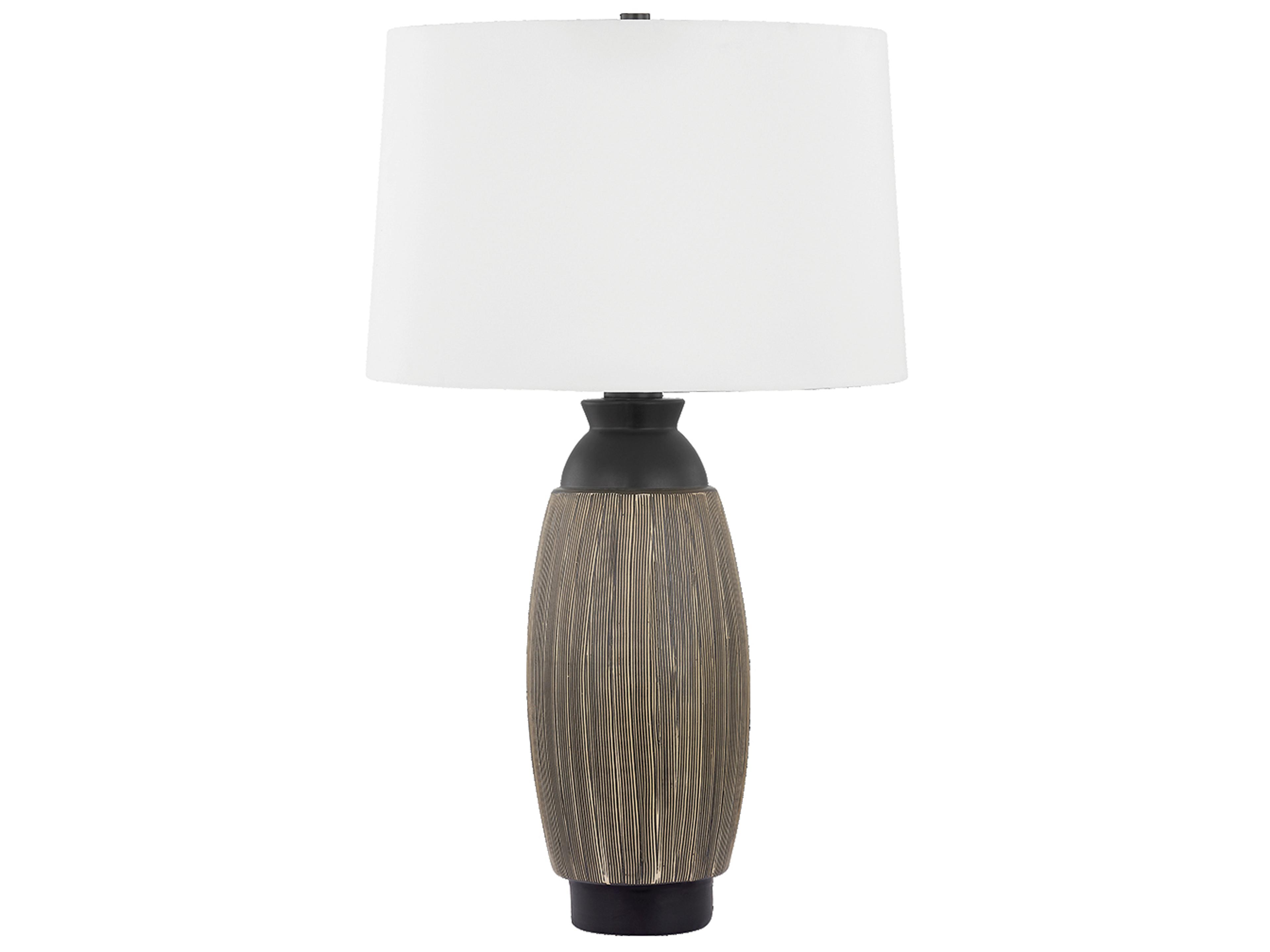 Naseby White Linen Bronze Buffet Lamp