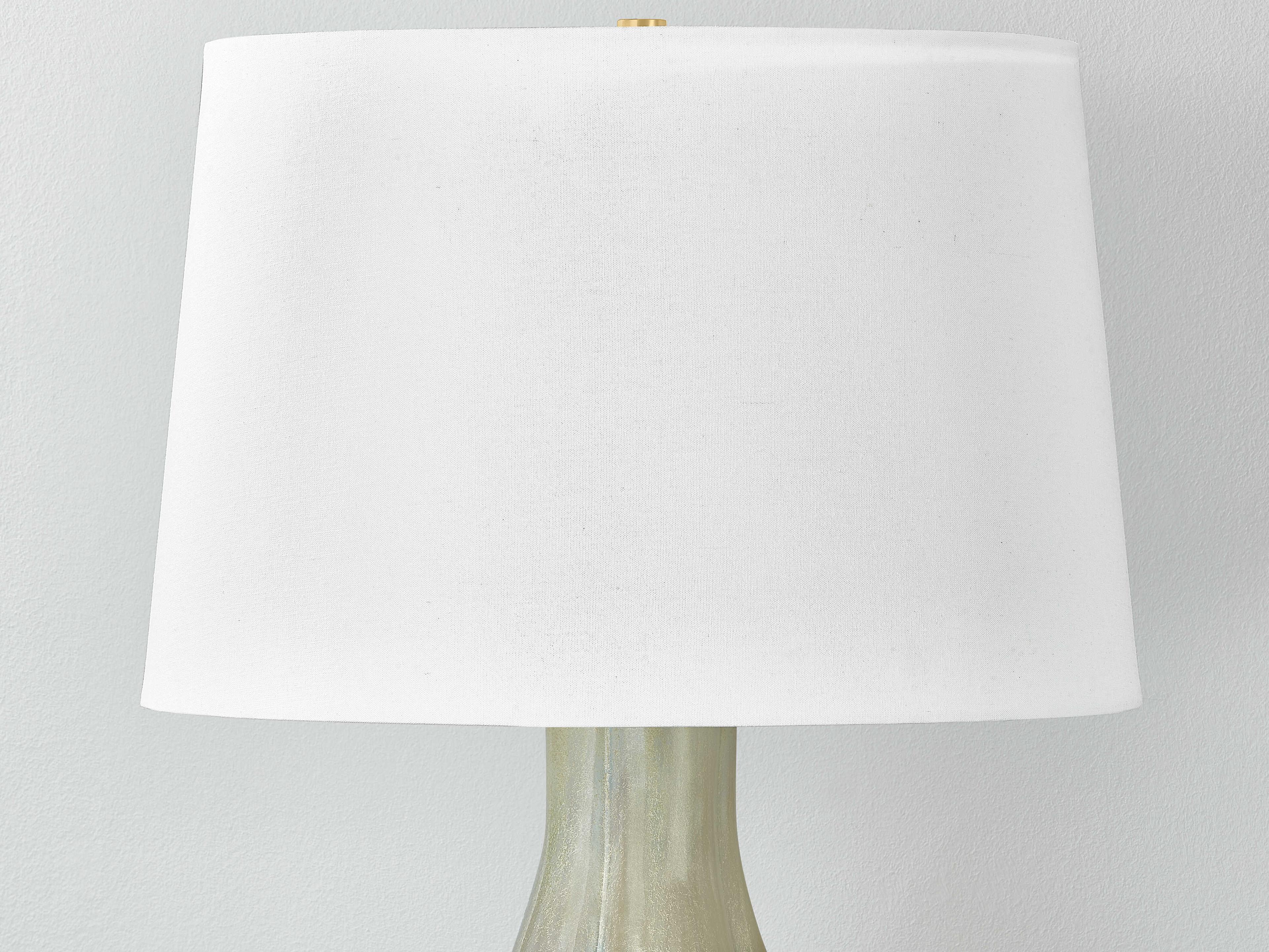 Hudson Valley Galloway Aged Brass Ceramic Coastal Green White Linen Buffet Lamp