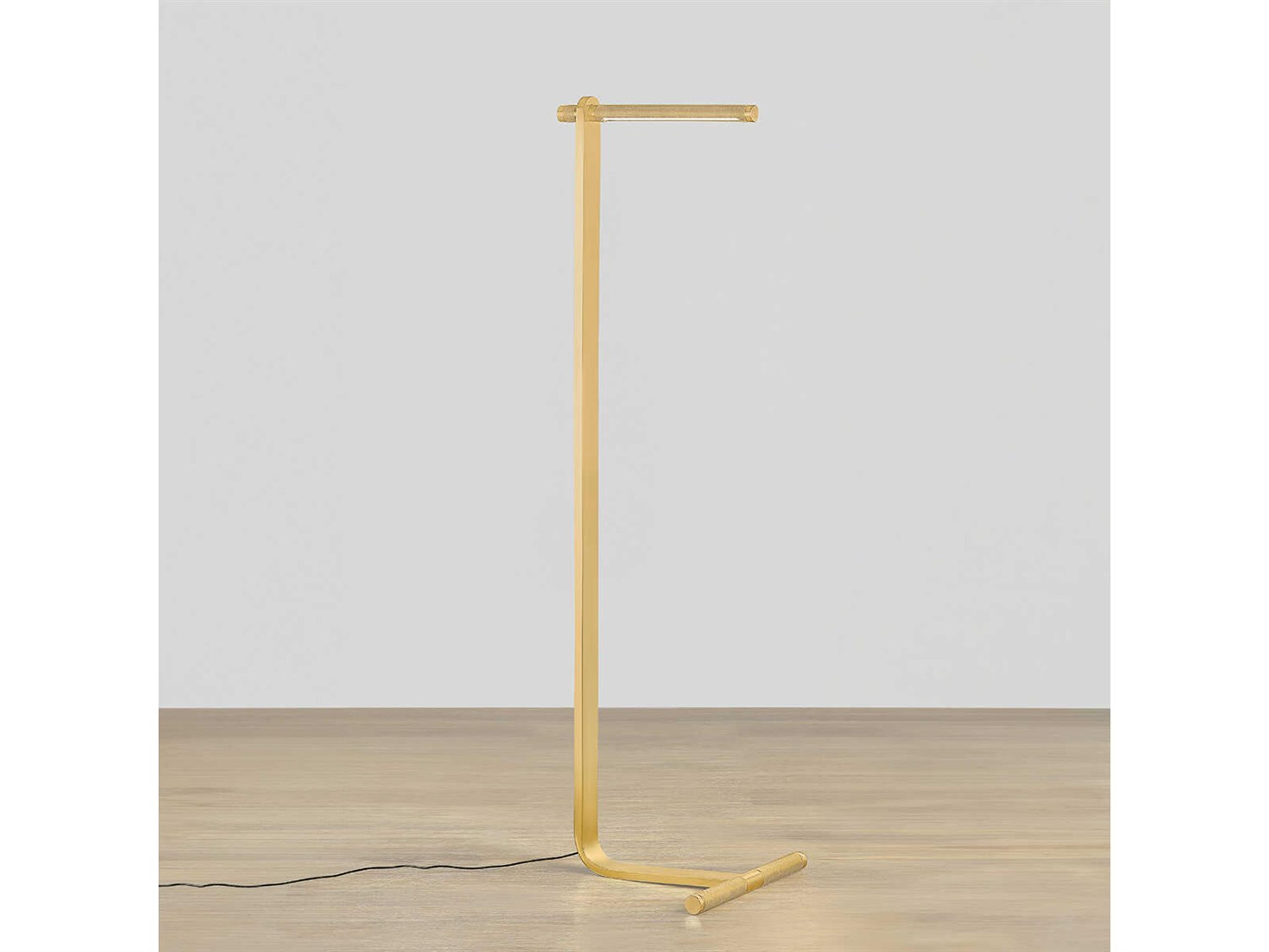 Hudson Valley Deptford Aged Brass White Acrylic Floor Lamp