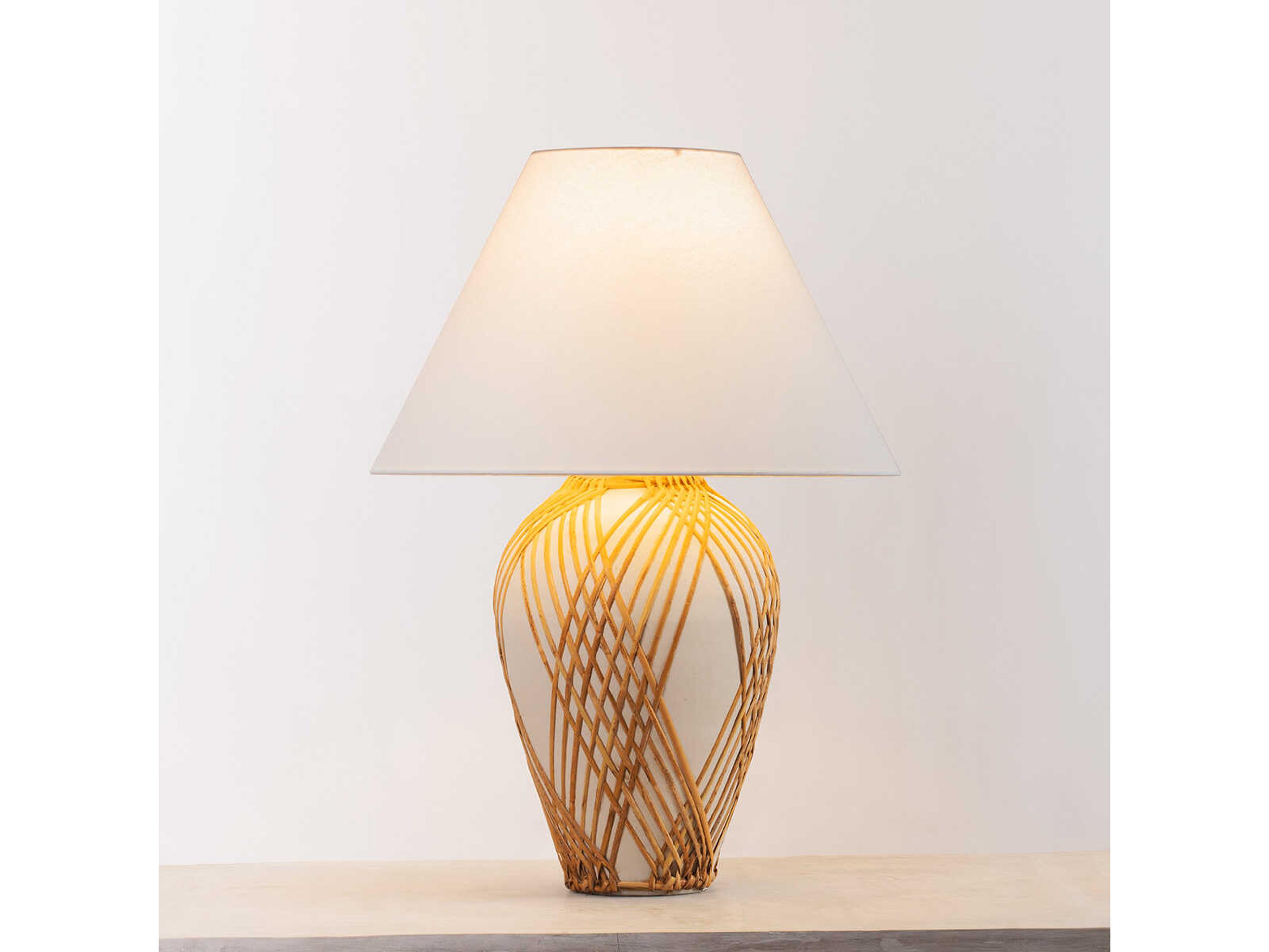 Hudson Valley Bayonne White Linen Gold Buffet Lamp