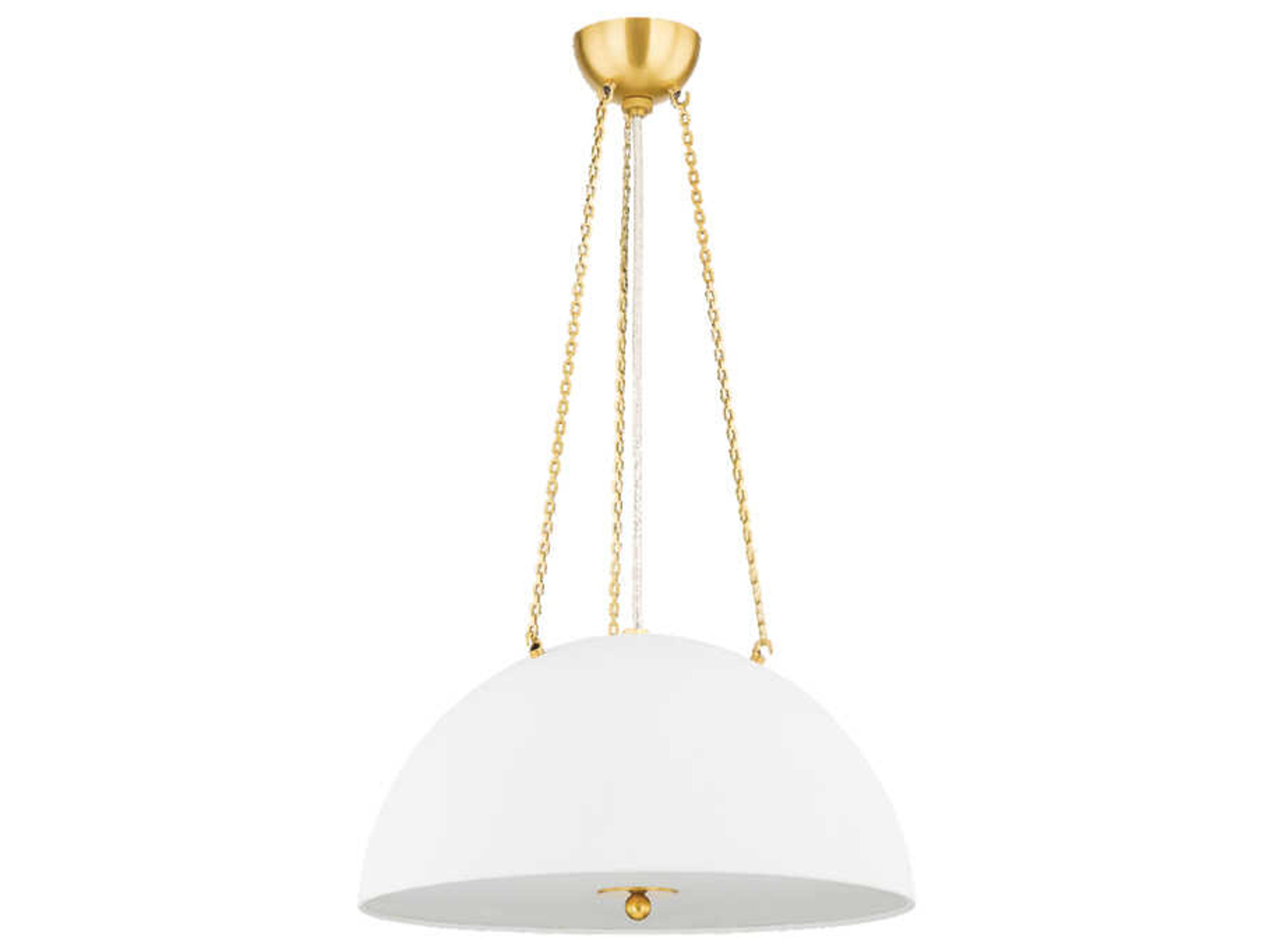 Chiswick 3-Light Aged Brass Dome Pendant