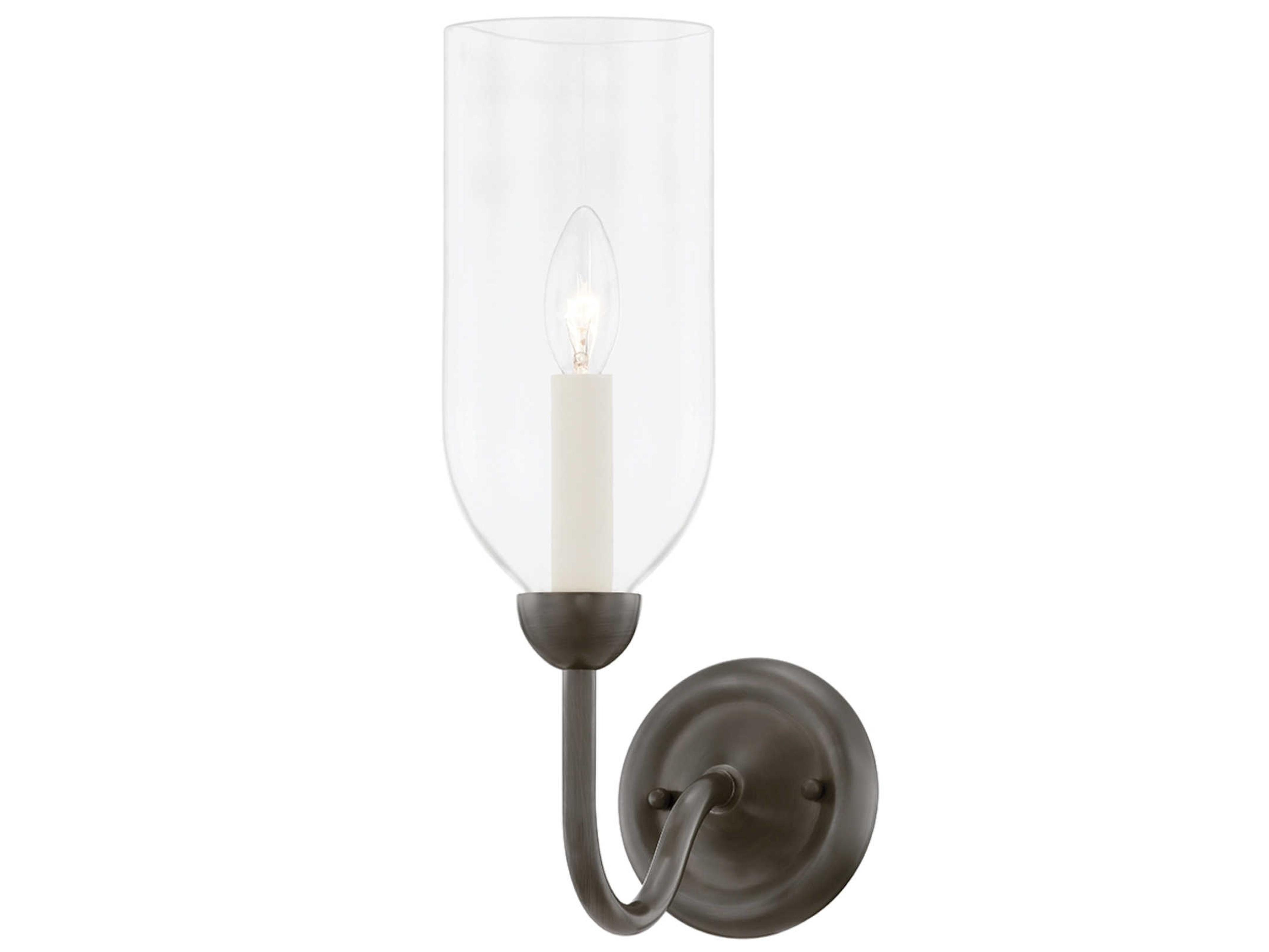 Classic 1-Light Distressed Bronze Glass Wall Sconce