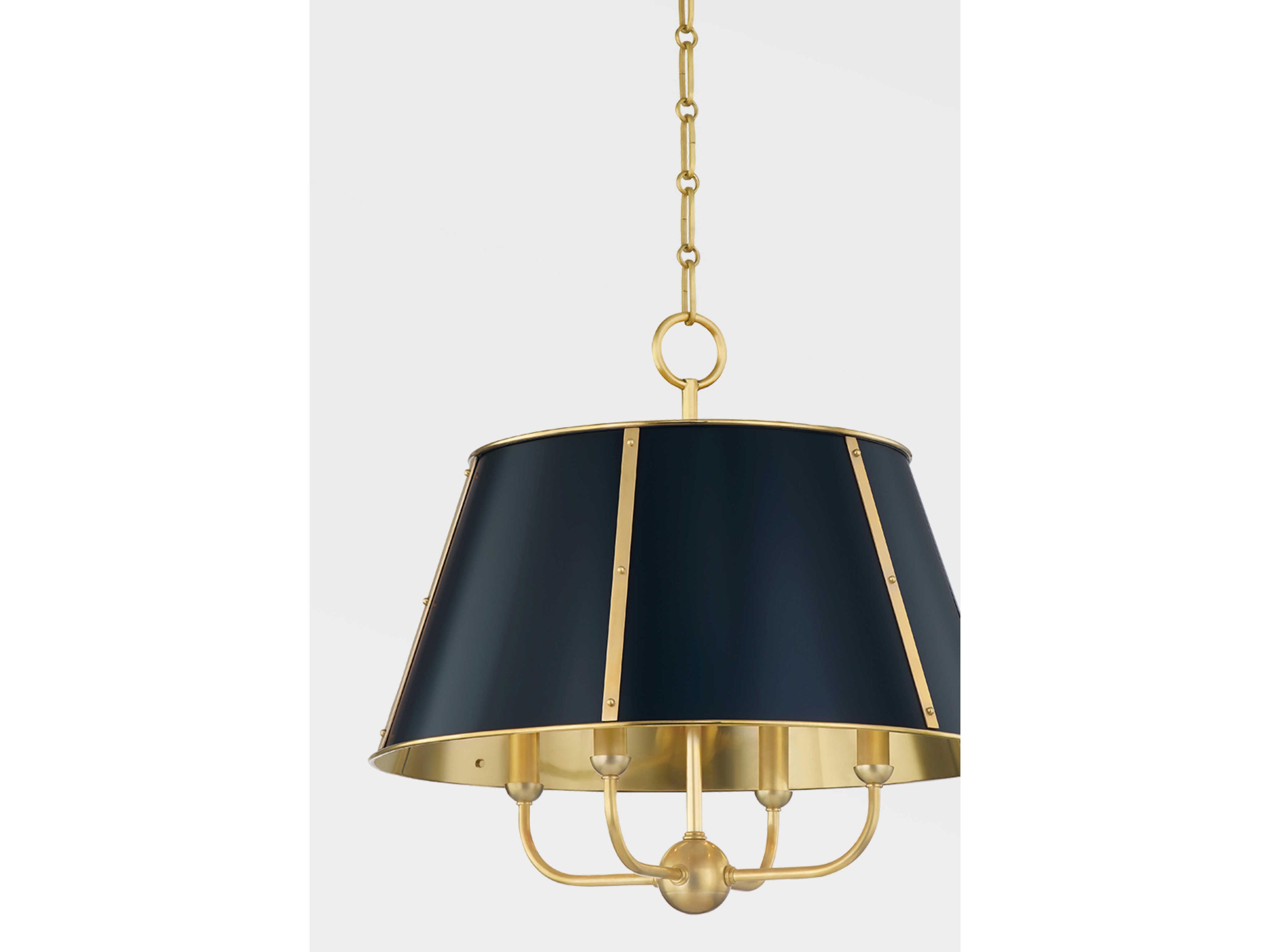 Hudson Valley Cambridge 4-Light Aged Brass darkest Blue Candelabra Empire Chandelier