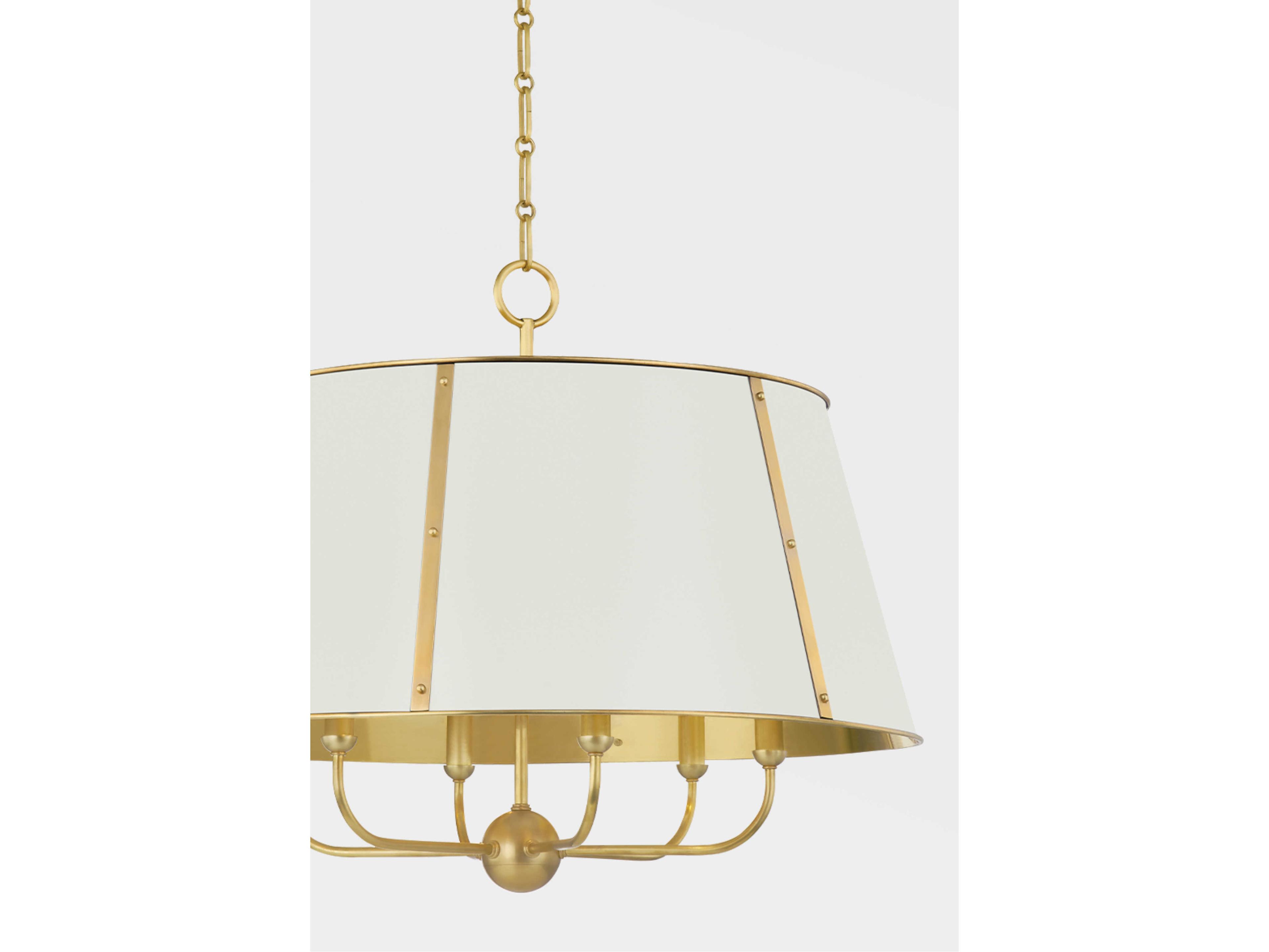 Hudson Valley Cambridge 6-Light Aged Brass off White Candelabra Empire Chandelier