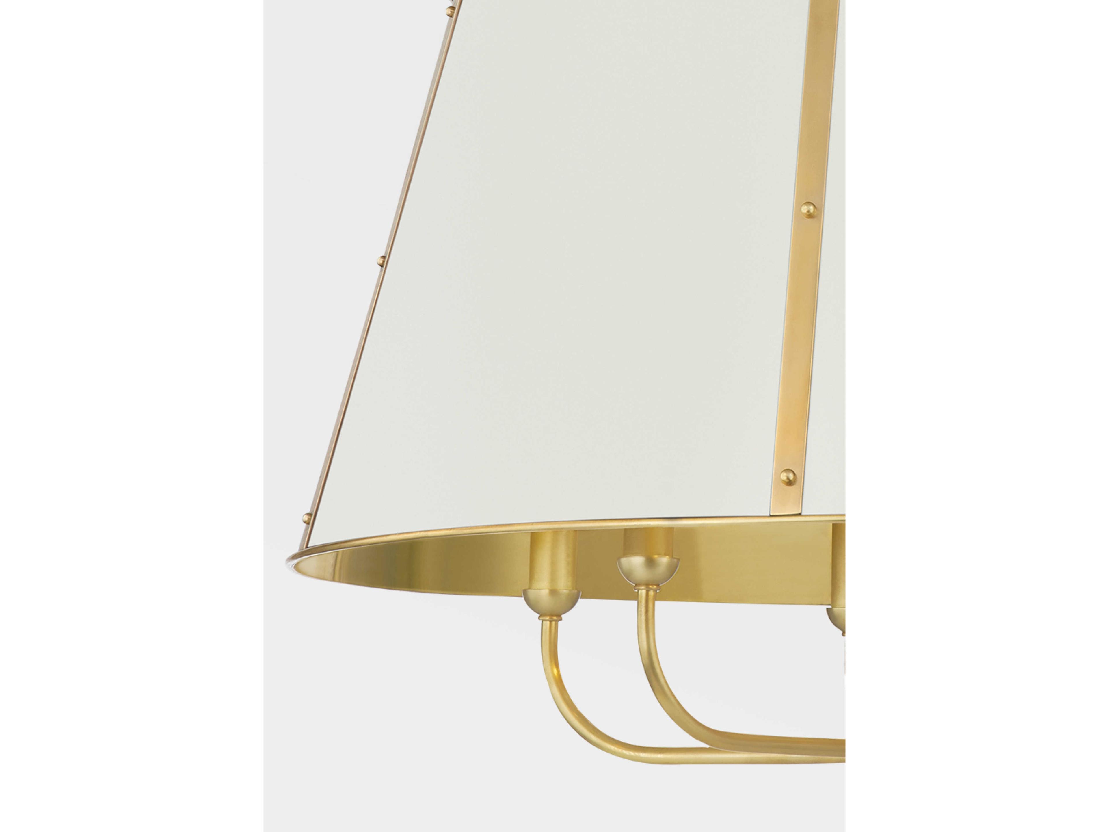 Hudson Valley Cambridge 6-Light Aged Brass off White Candelabra Empire Chandelier