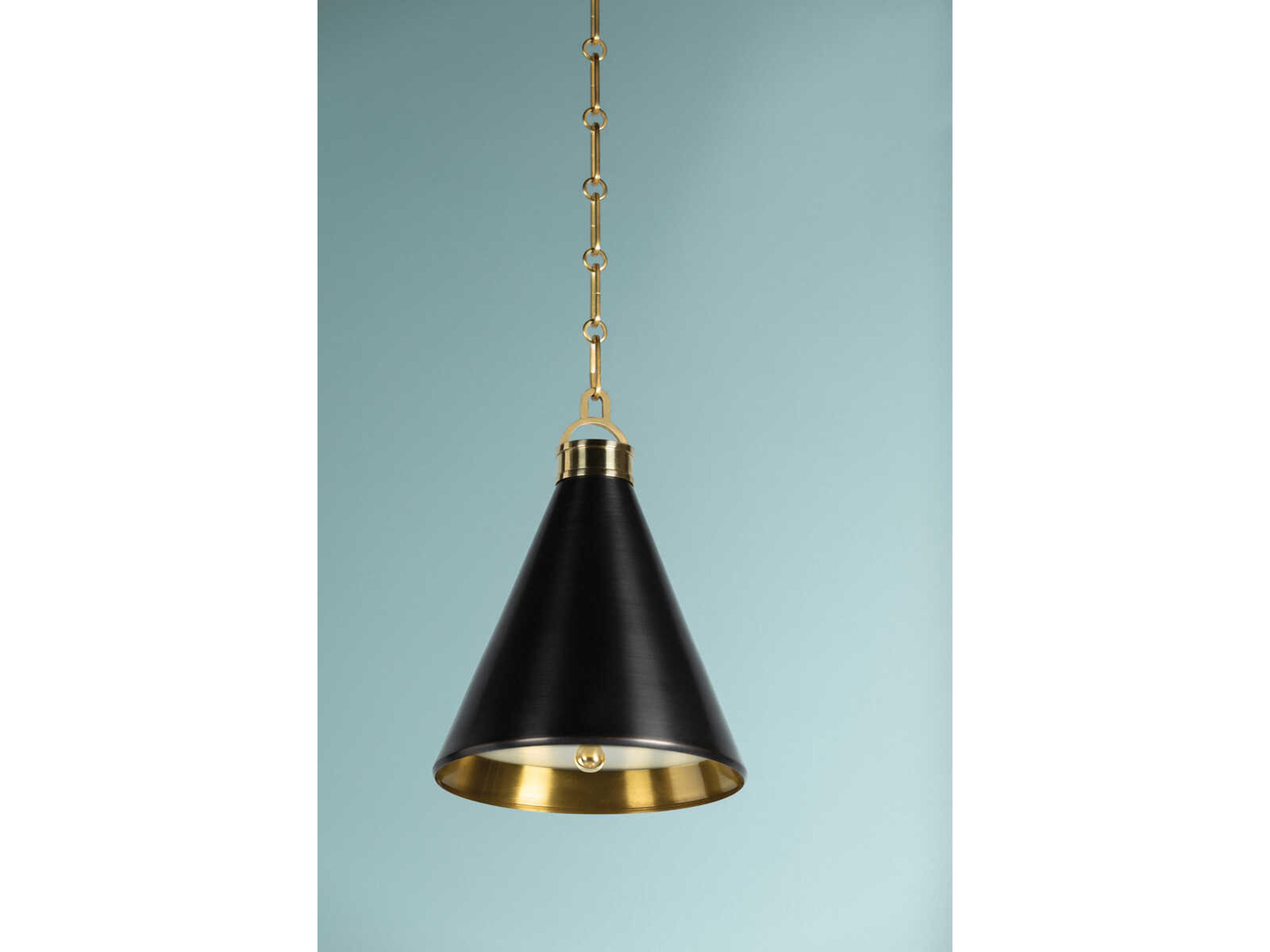 Hudson Valley Osterley 1-Light Aged Brass Antique Distressed Bronze Mini Pendant