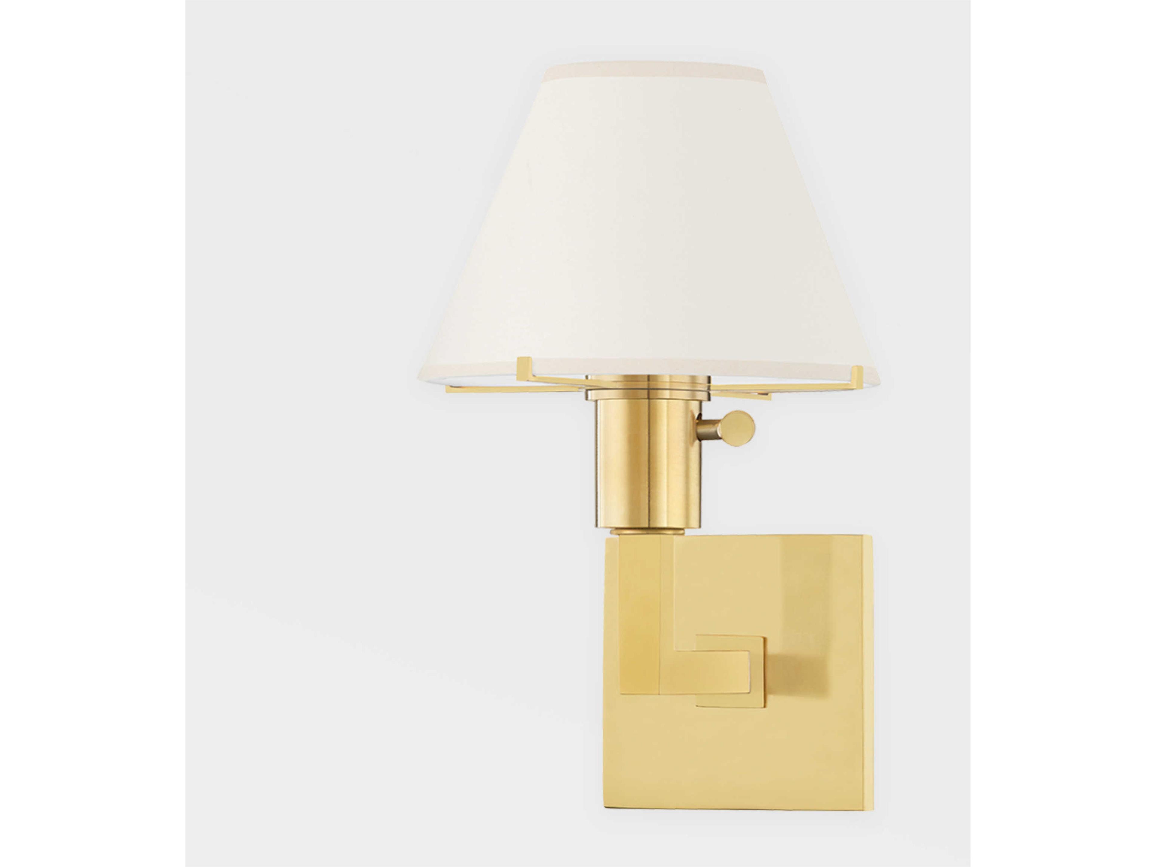 Hudson Valley Leeds 1-Light Aged Brass Cream Paper Wall Sconce