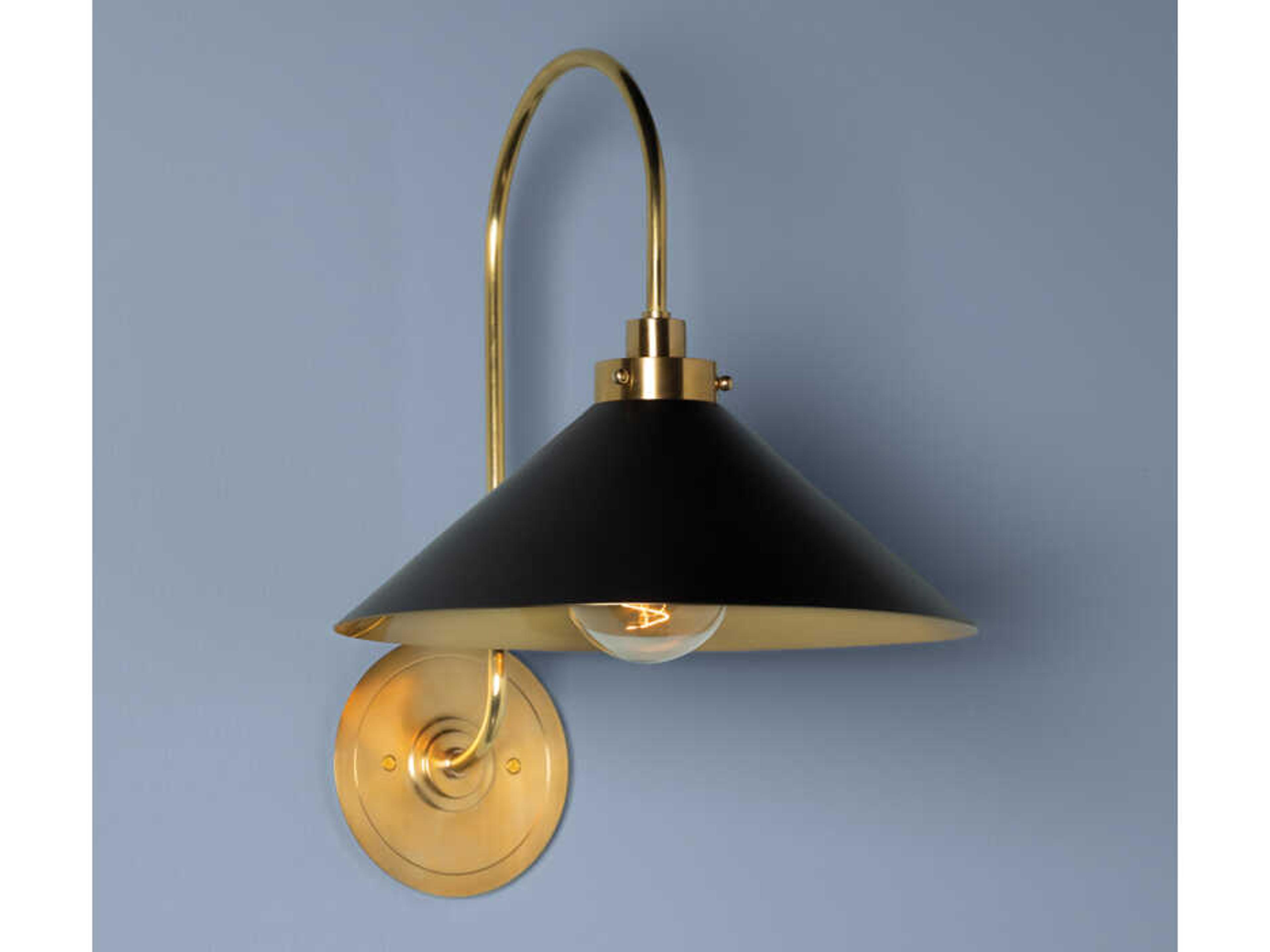 Hudson Valley Clivedon 1-Light Aged Brass Black Wall Sconce