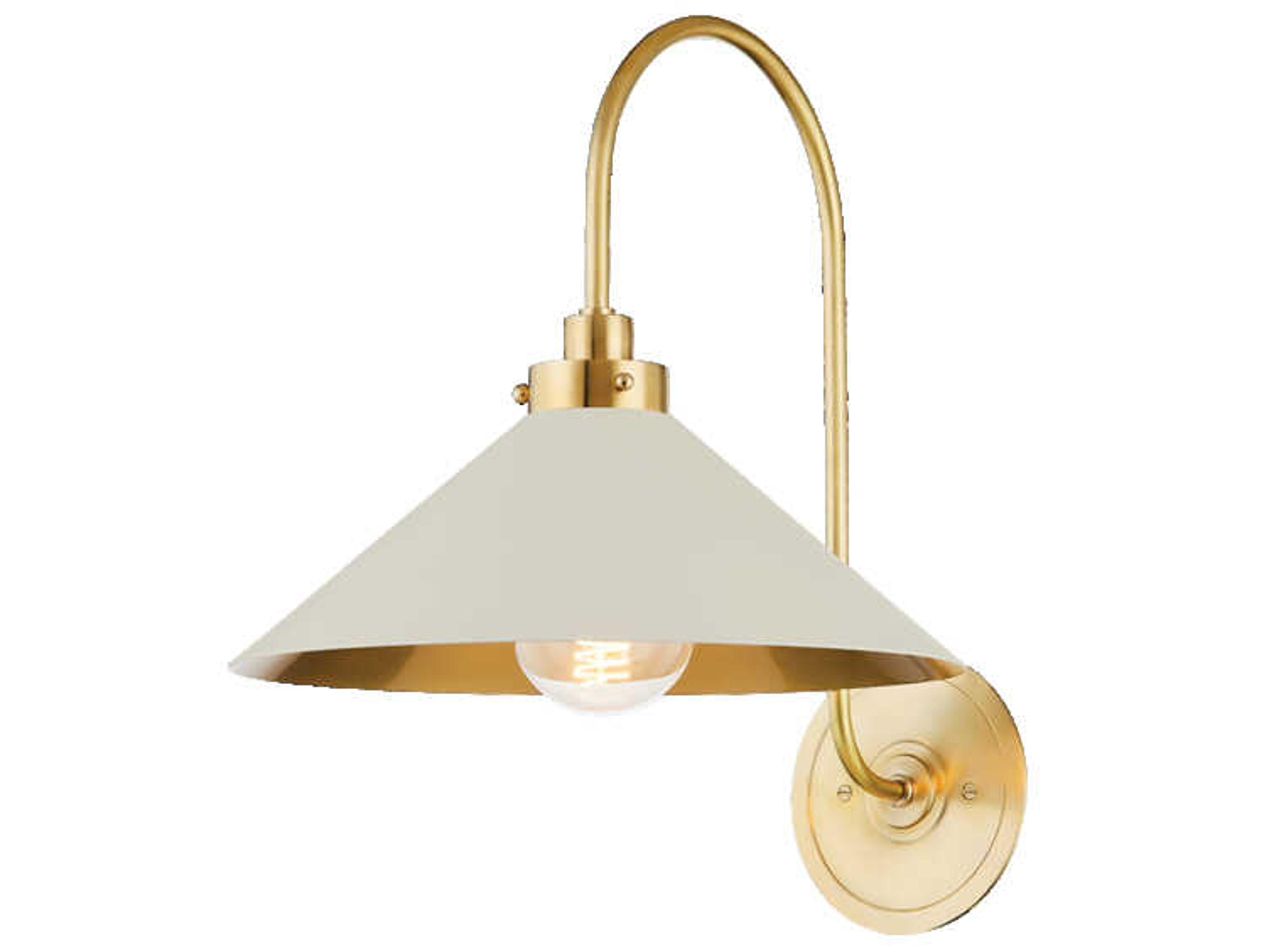 Clivedon 1-Light Aged Brass White Wall Sconce