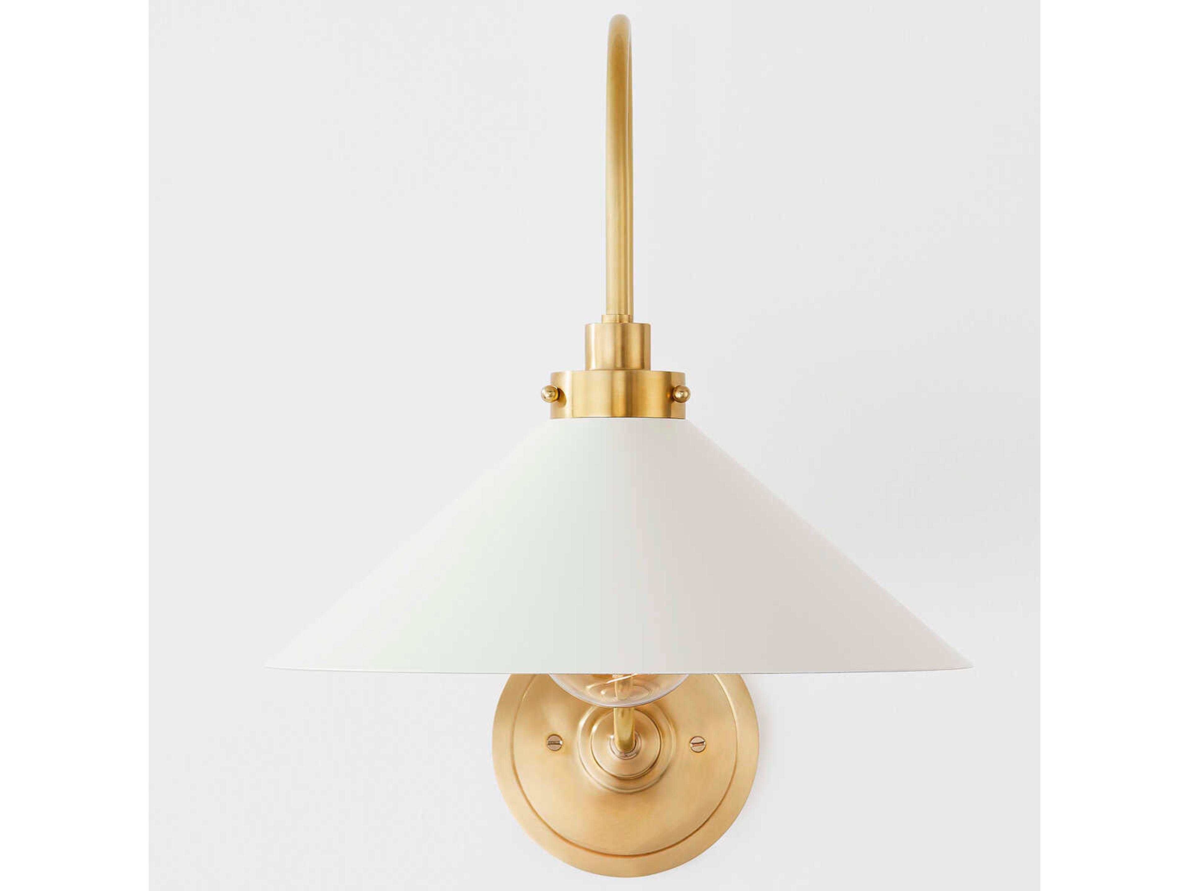 Hudson Valley Clivedon 1-Light Aged Brass White Wall Sconce