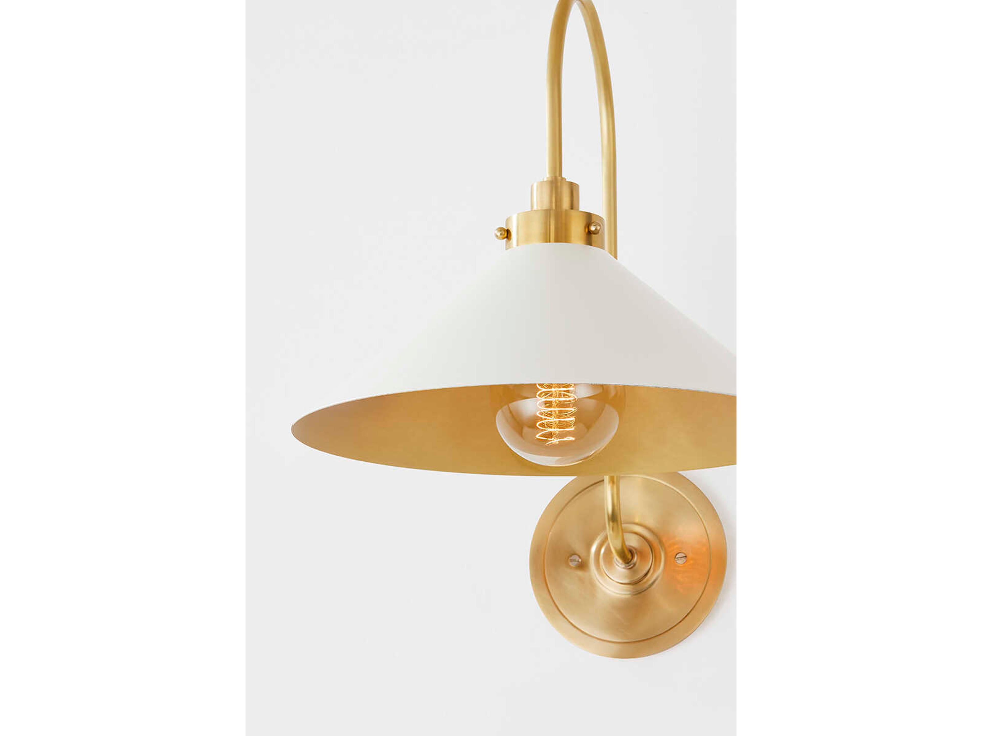 Hudson Valley Clivedon 1-Light Aged Brass White Wall Sconce