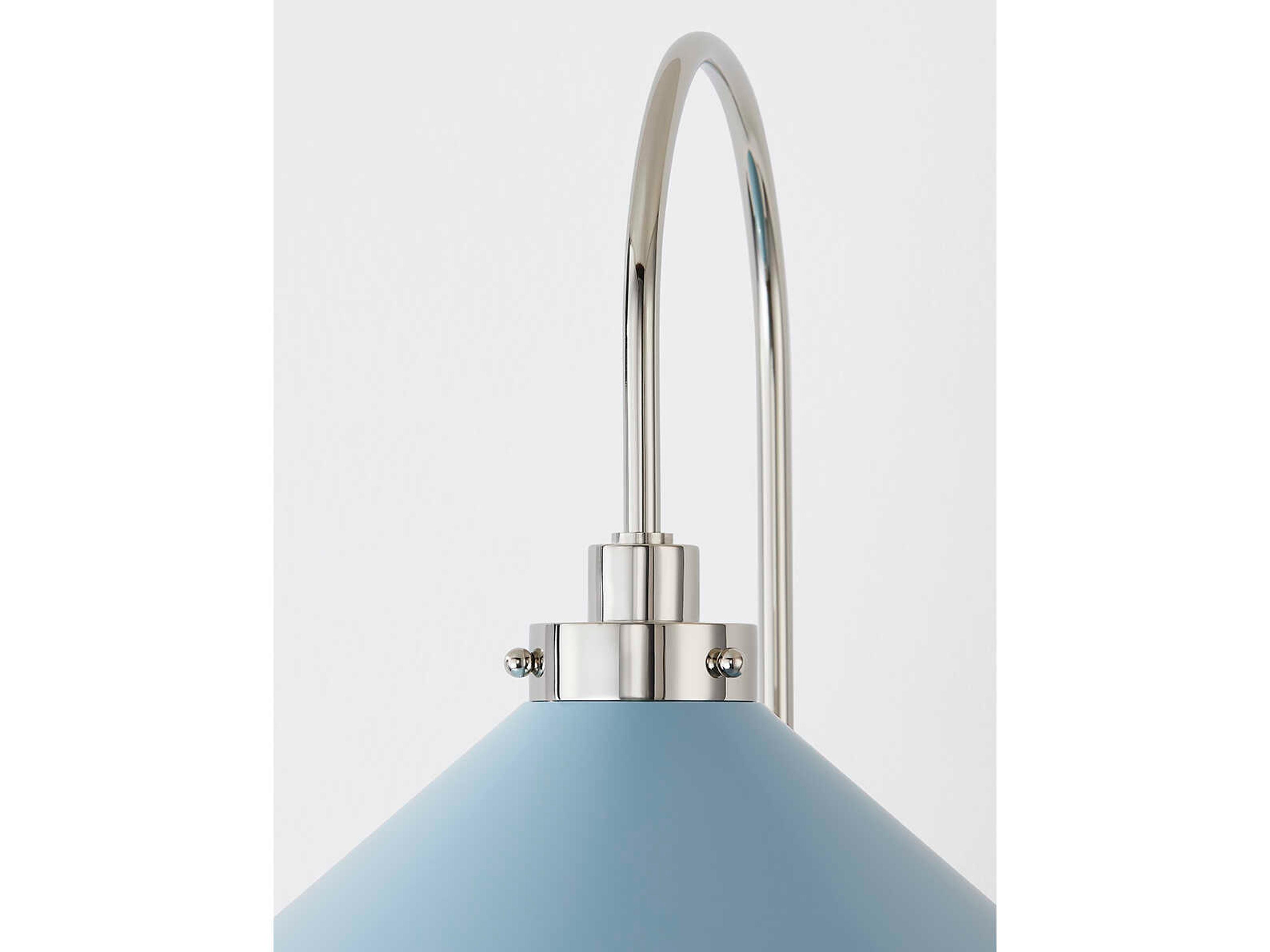 Hudson Valley Clivedon 1-Light Polished Nickel Blue Wall Sconce