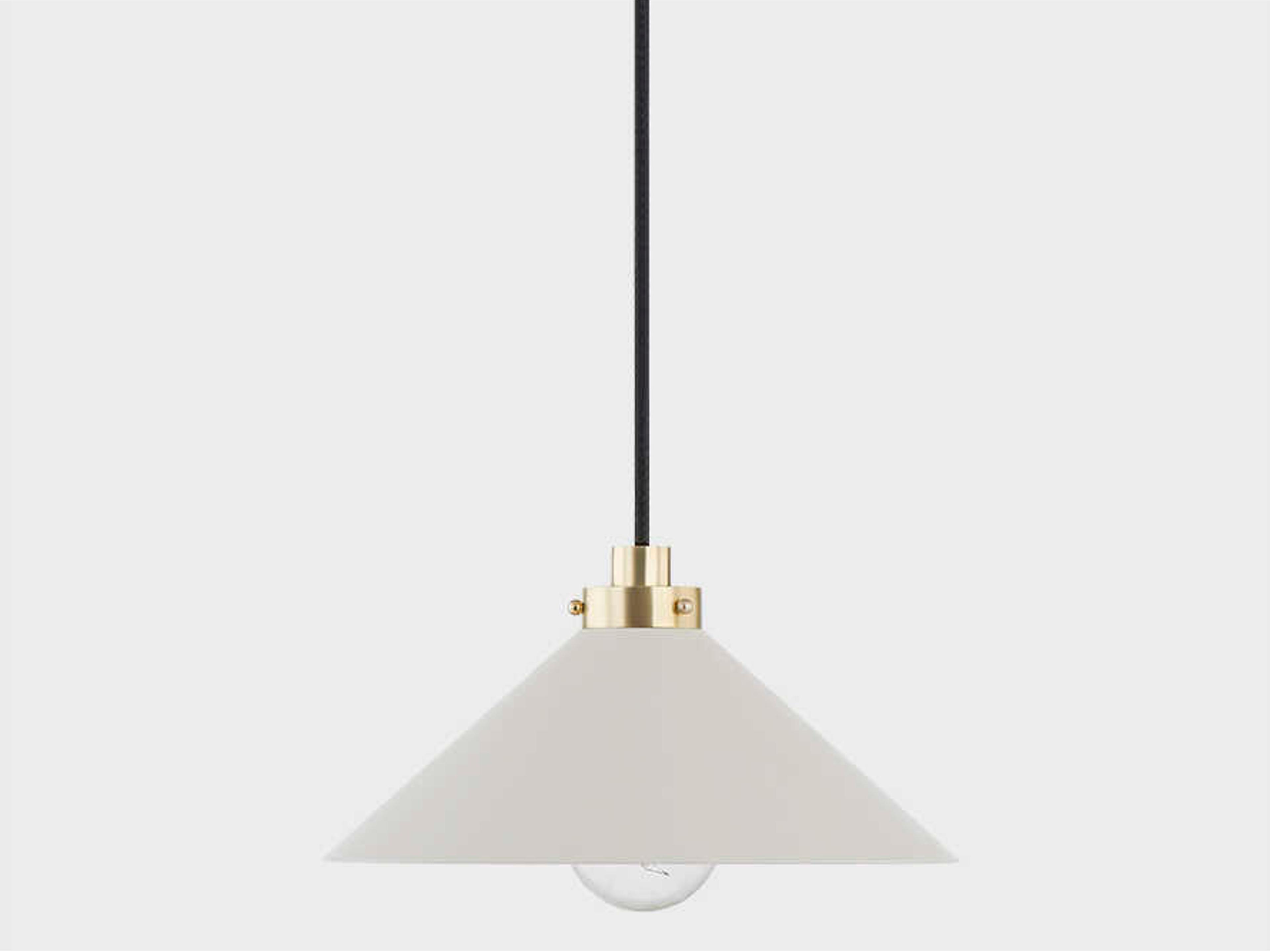 Hudson Valley Clivedon 1-Light Aged Brass White Mini Pendant
