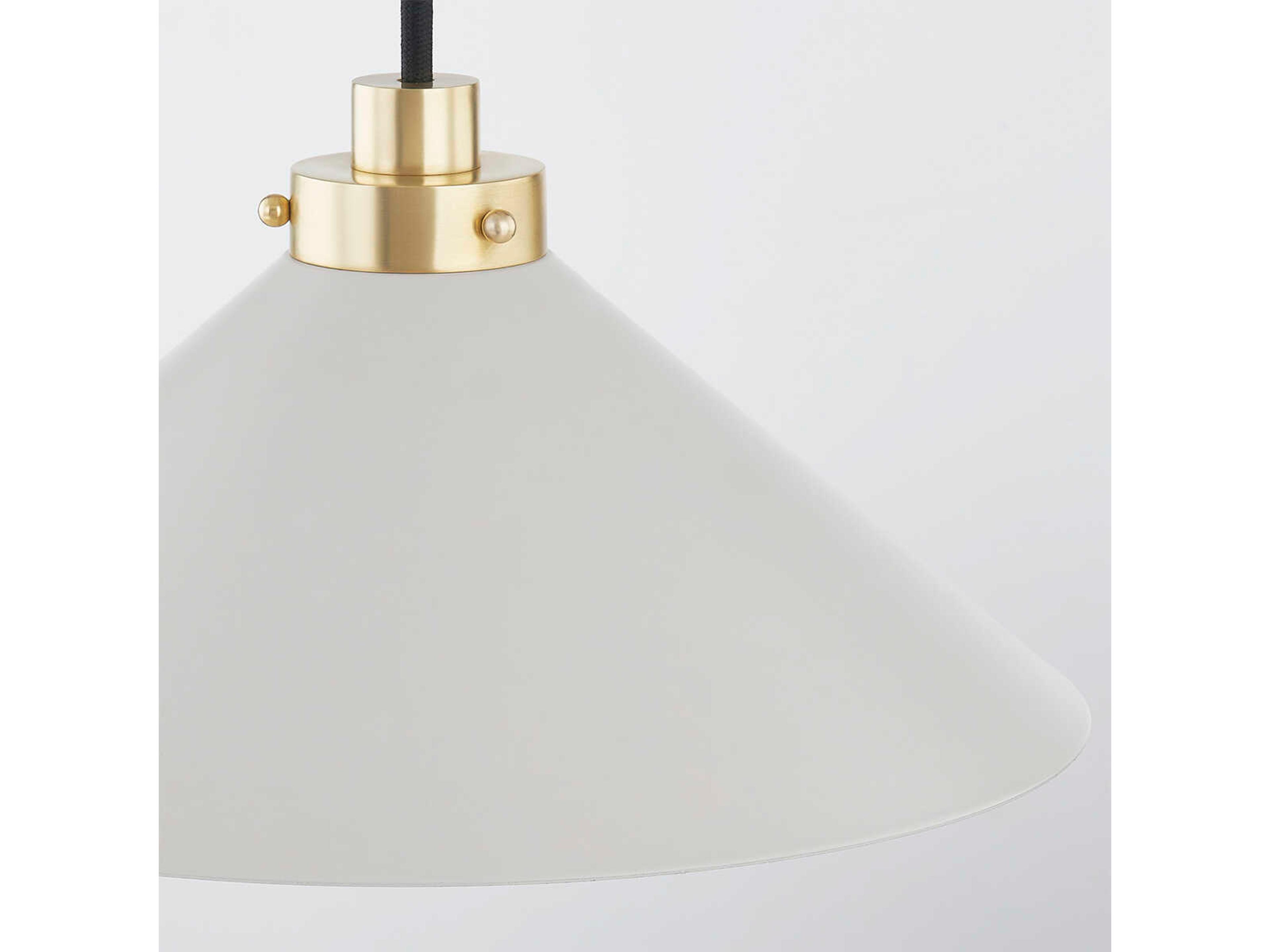 Hudson Valley Clivedon 1-Light Aged Brass White Mini Pendant