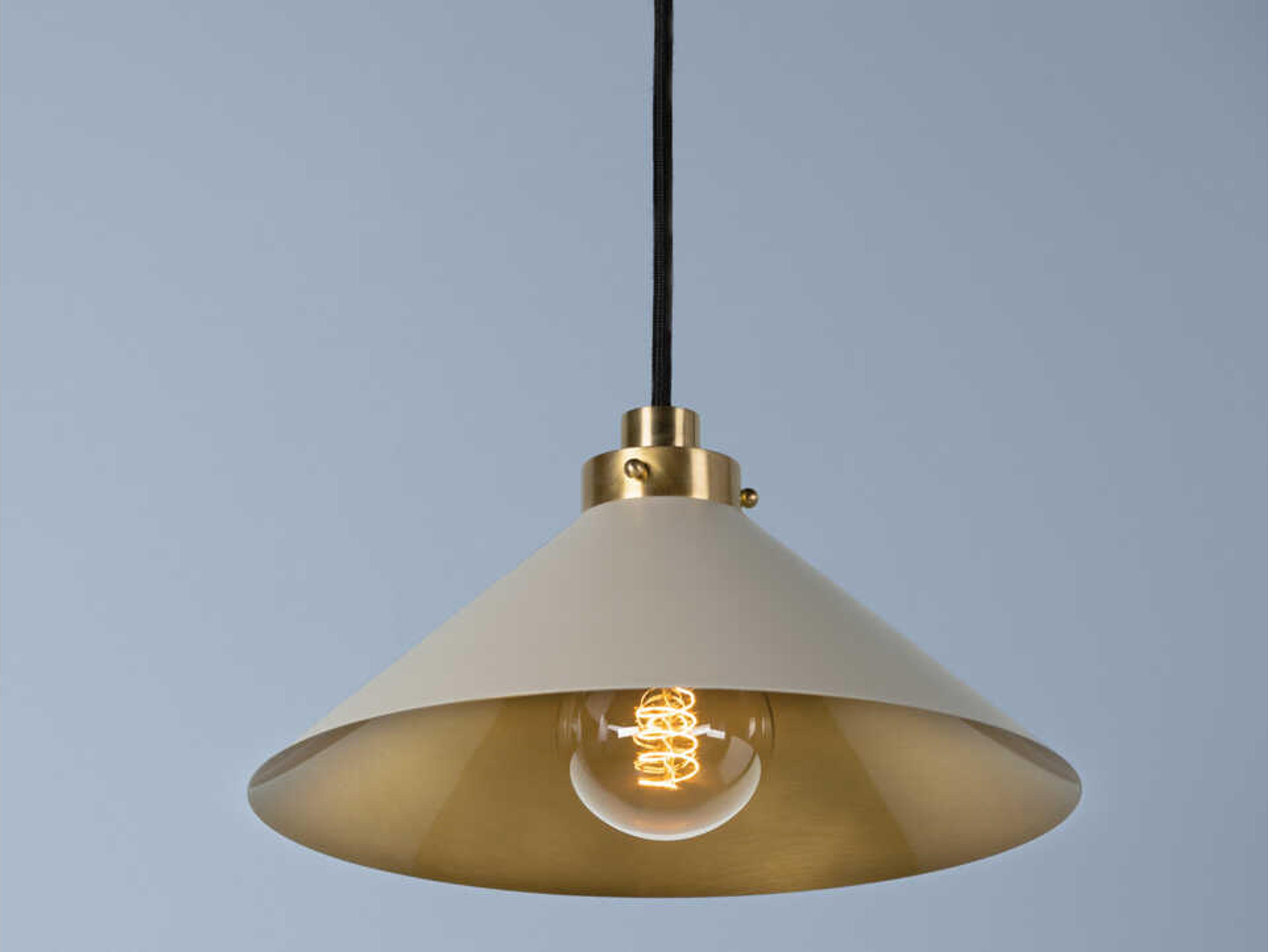 Hudson Valley Clivedon 1-Light Aged Brass White Mini Pendant