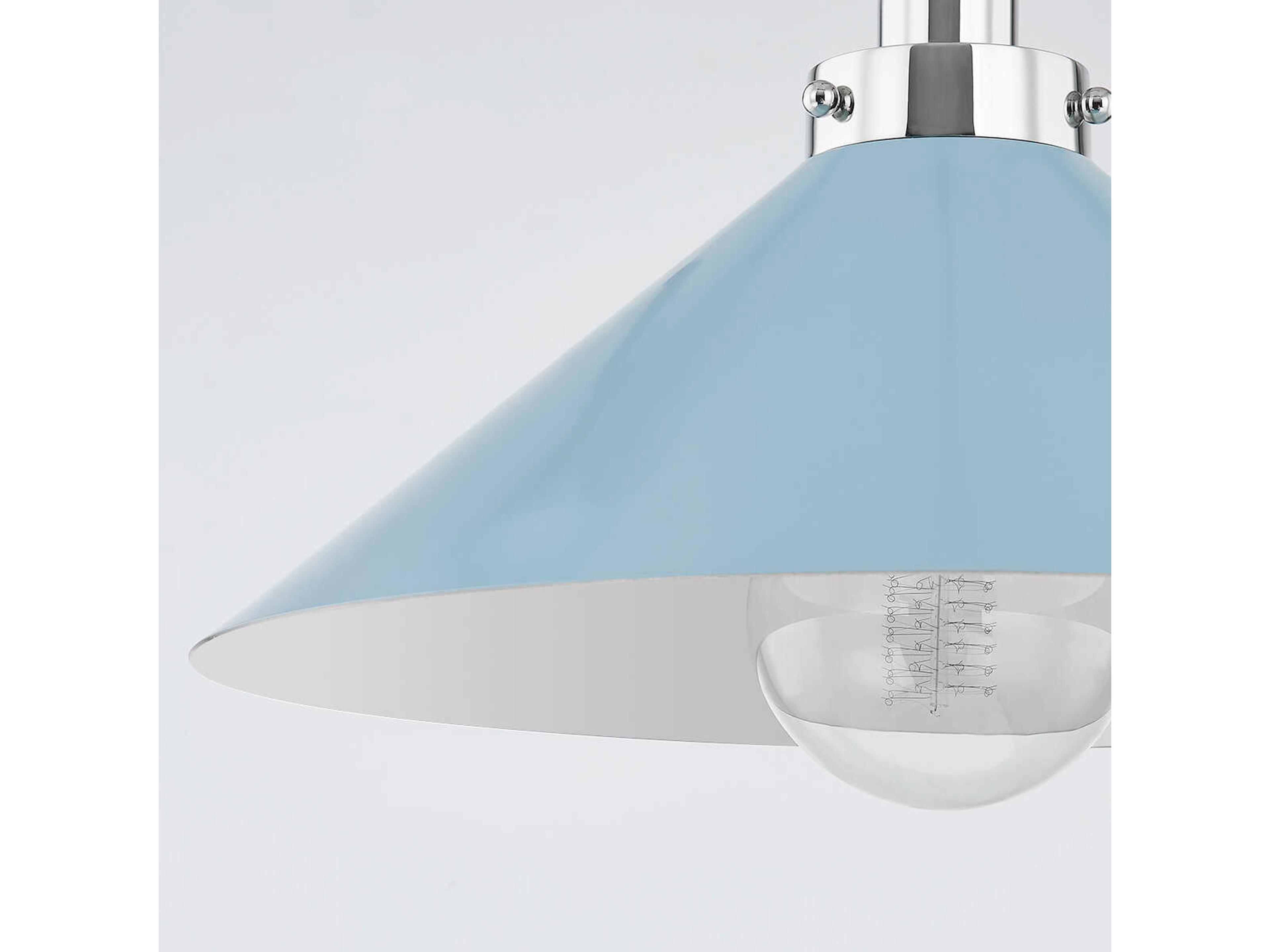 Hudson Valley Clivedon 1-Light Polished Nickel Blue Mini Pendant
