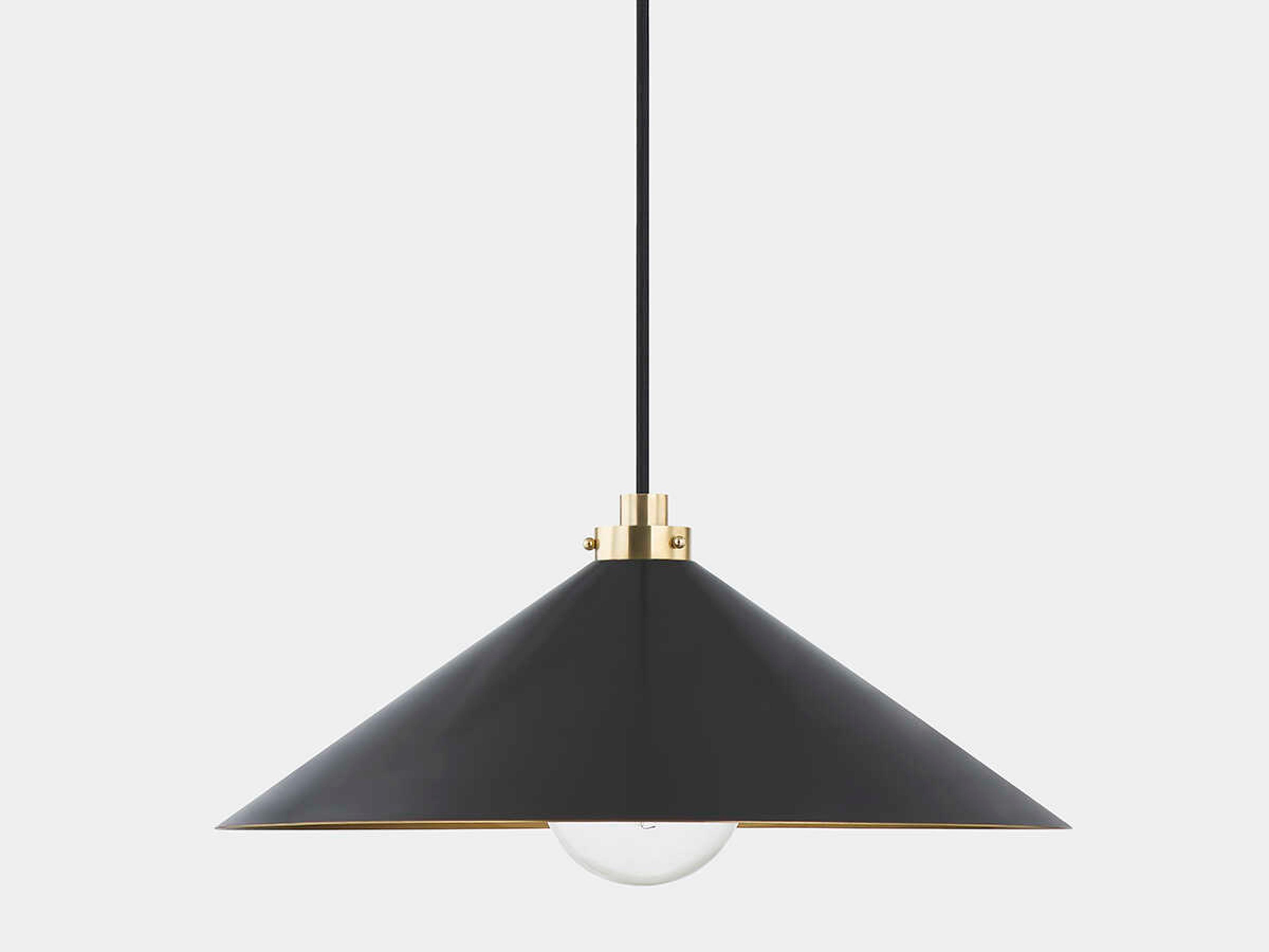 Hudson Valley Clivedon 1-Light Aged Brass Black Pendant