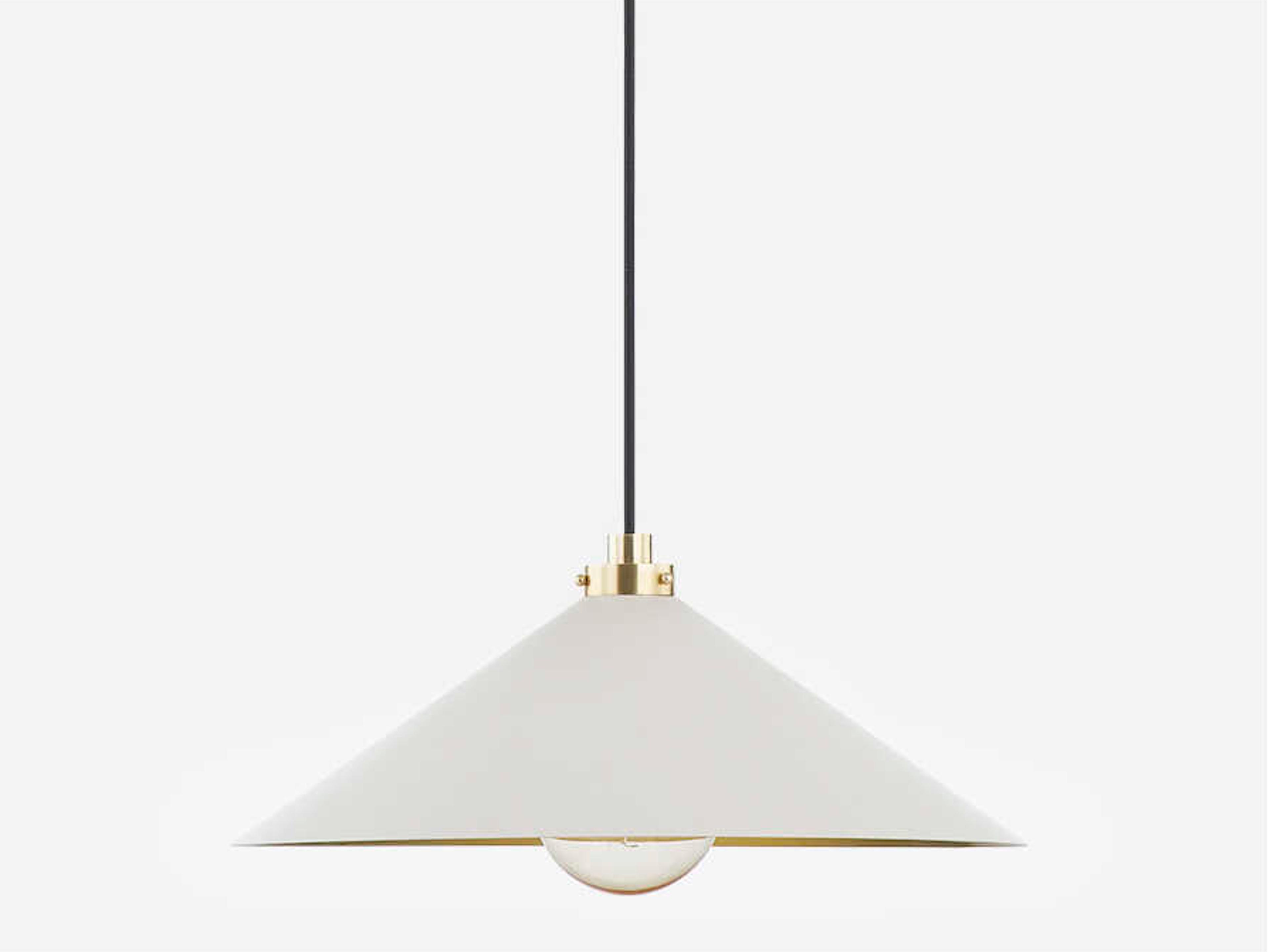 Hudson Valley Clivedon 1-Light Aged Brass White Pendant