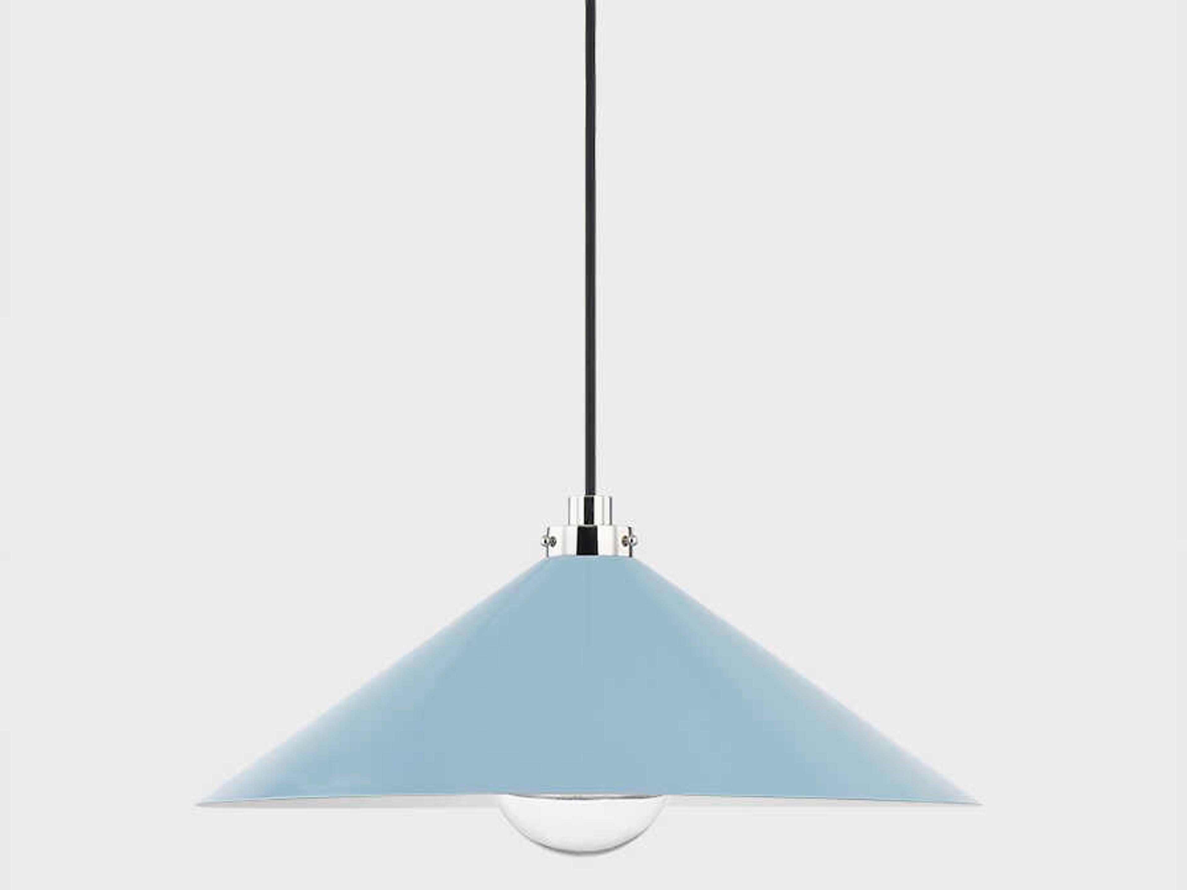 Hudson Valley Clivedon 1-Light Polished Nickel Blue Pendant