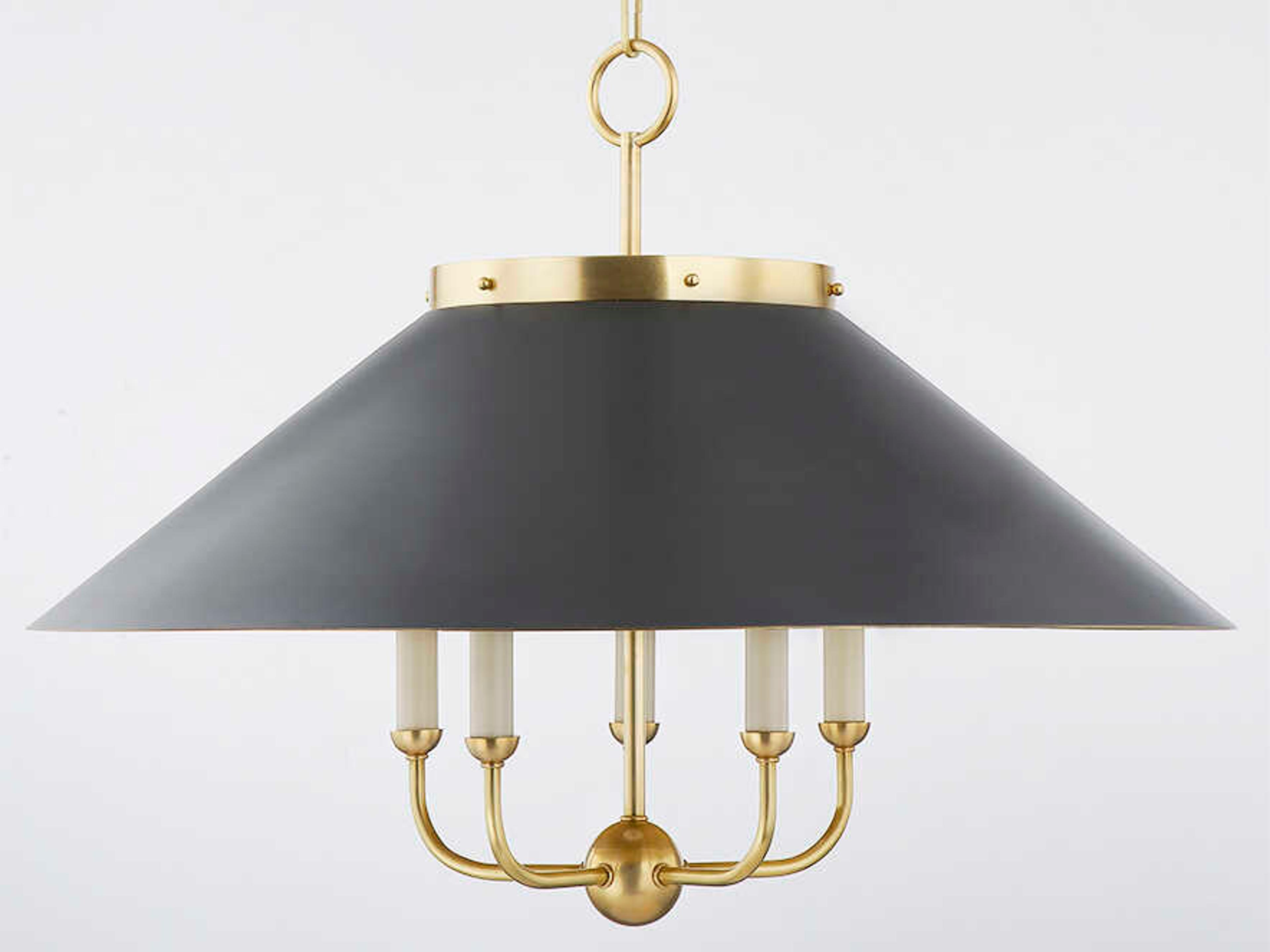 Hudson Valley Clivedon 5-Light Aged Brass Black Candelabra Chandelier