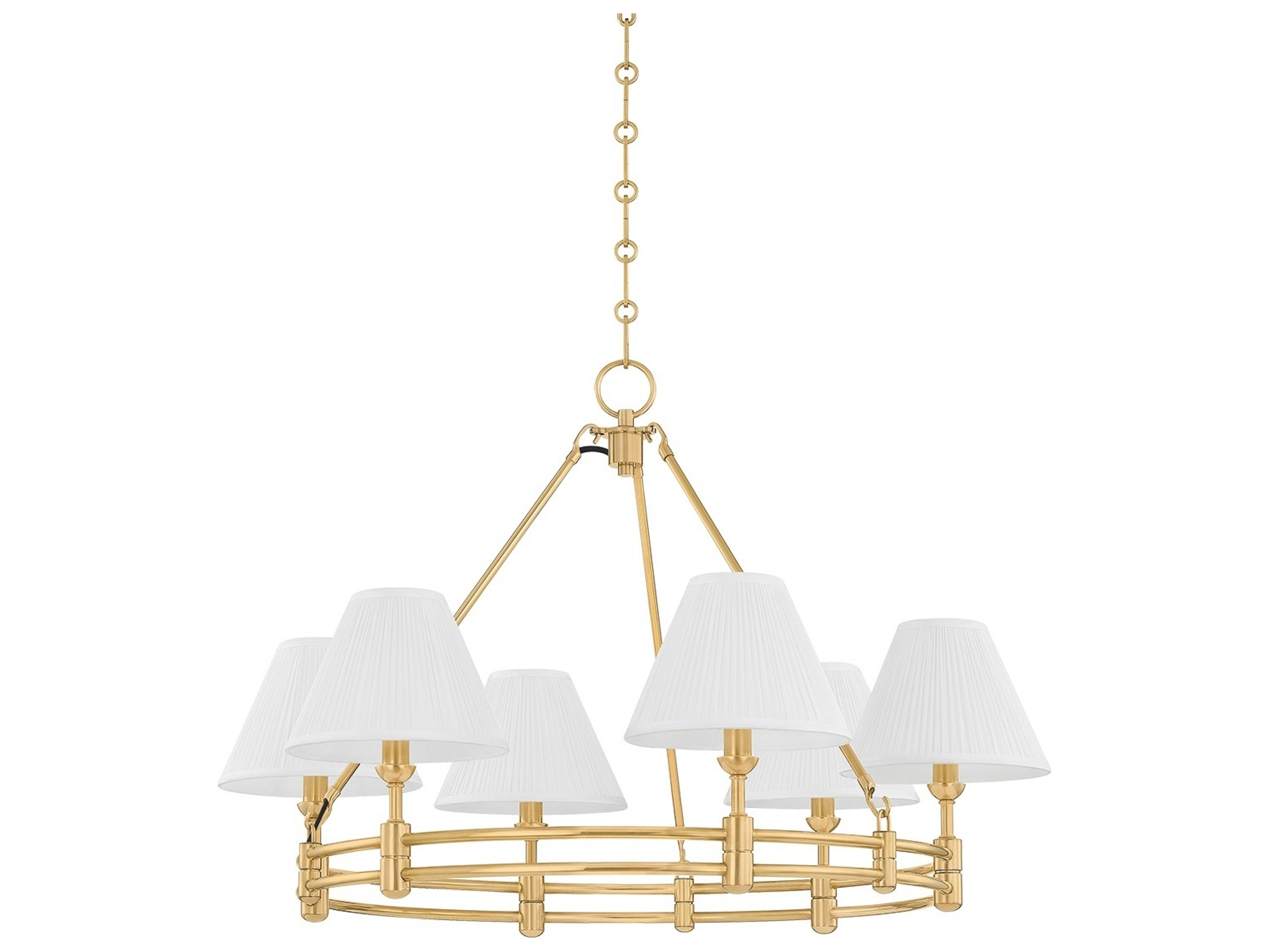 Hudson Valley Howard 6-Light Aged Brass Candelabra Chandelier