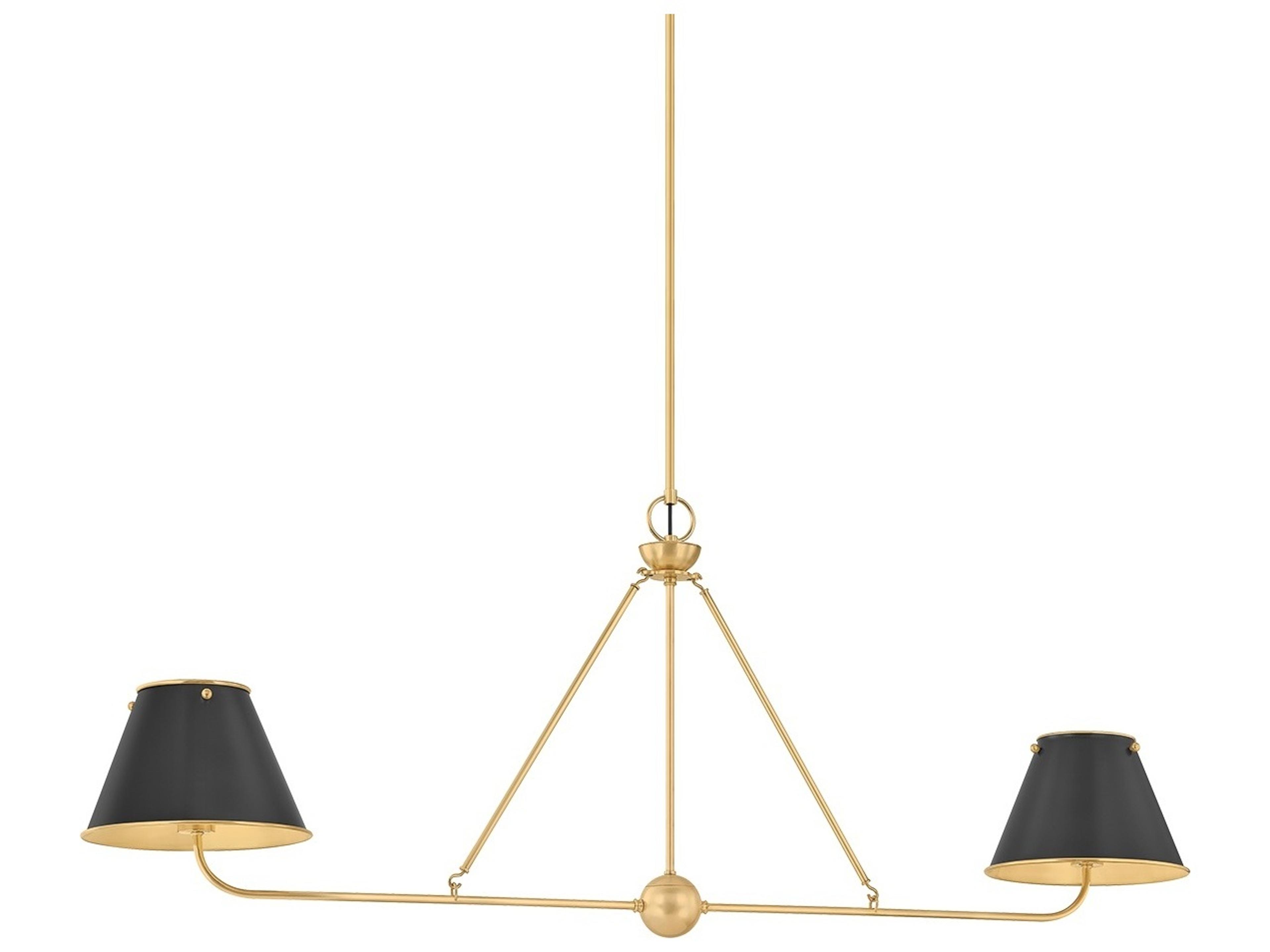 Burghley 2-Light Aged Brass Distressed Bronze Linear Island Pendant
