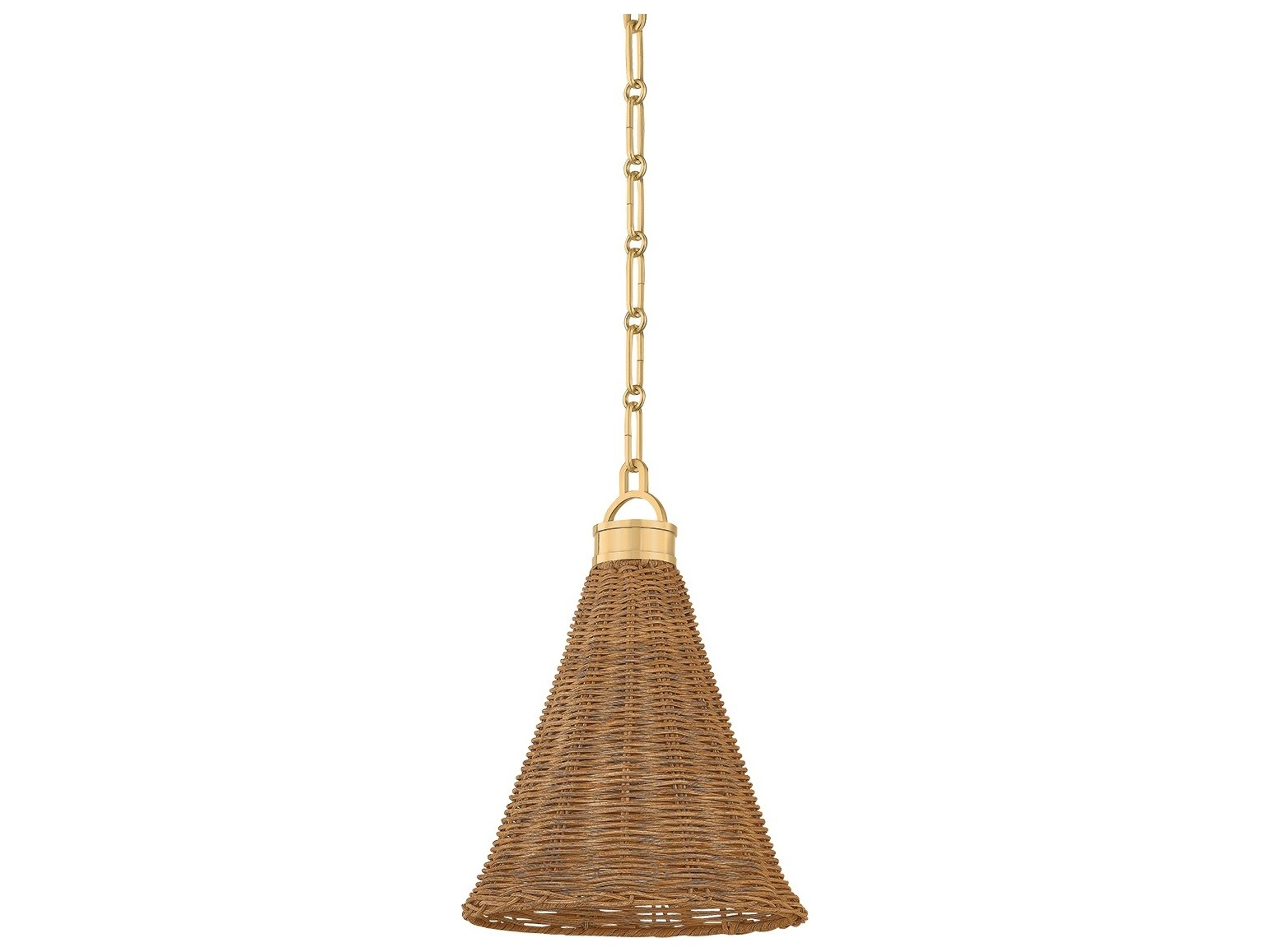 Kensington 1-Light Aged Brass Mini Pendant