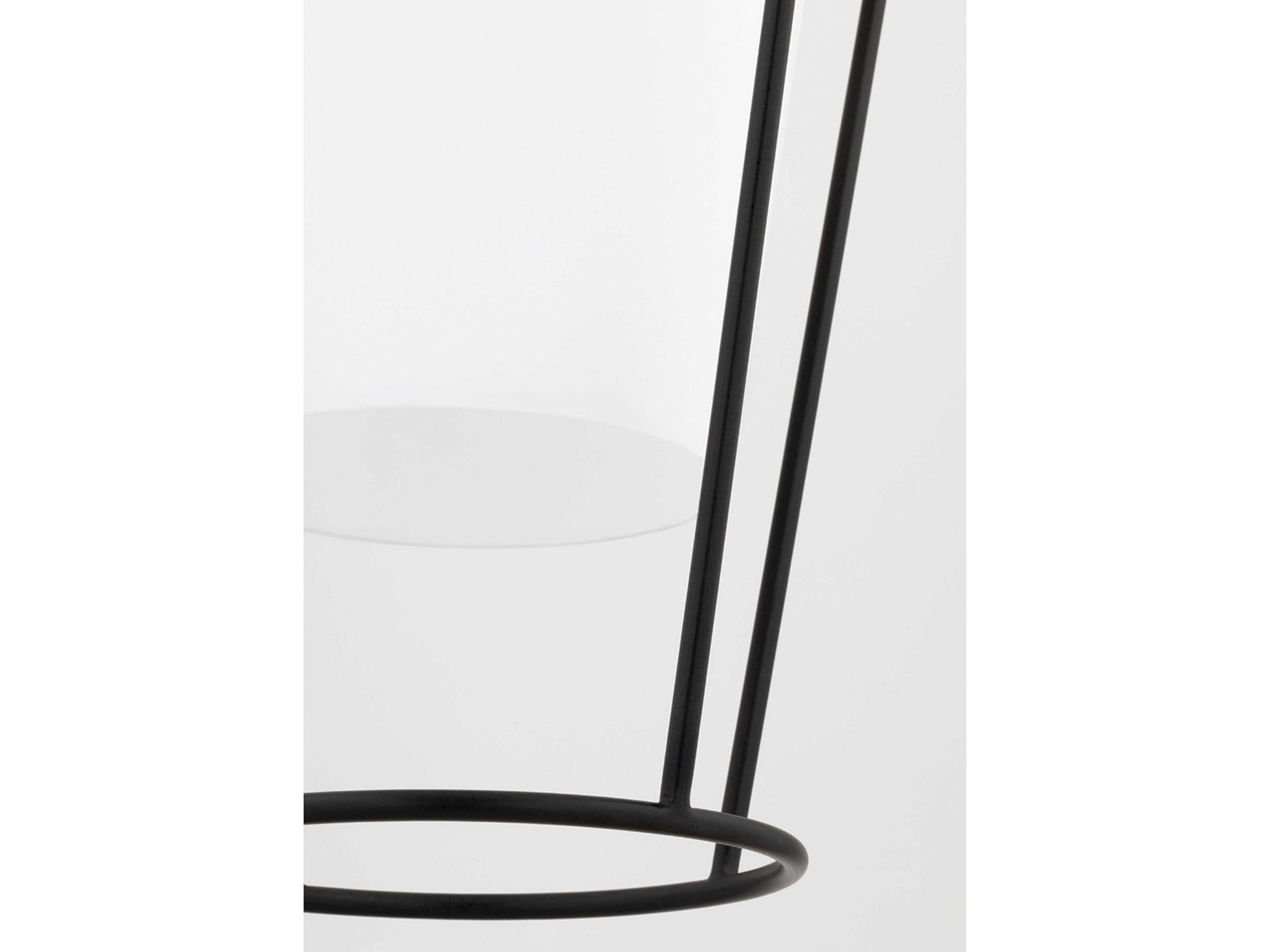 Hudson Valley Worchester 1-Light Aged Iron Opal Matte Black Glass Pendant