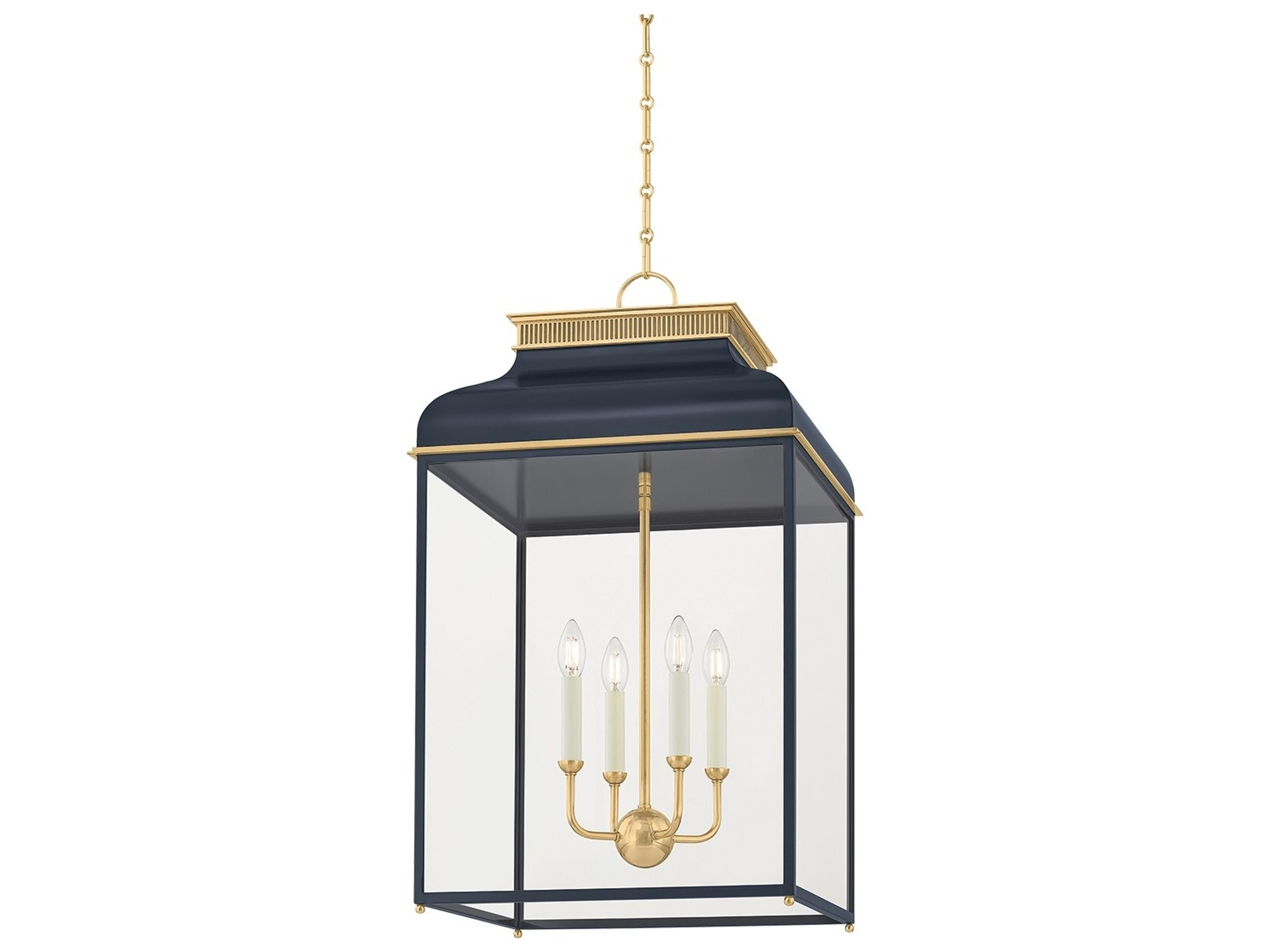 Houghton 4-Light Aged Brass Distressed Bronze Pendant